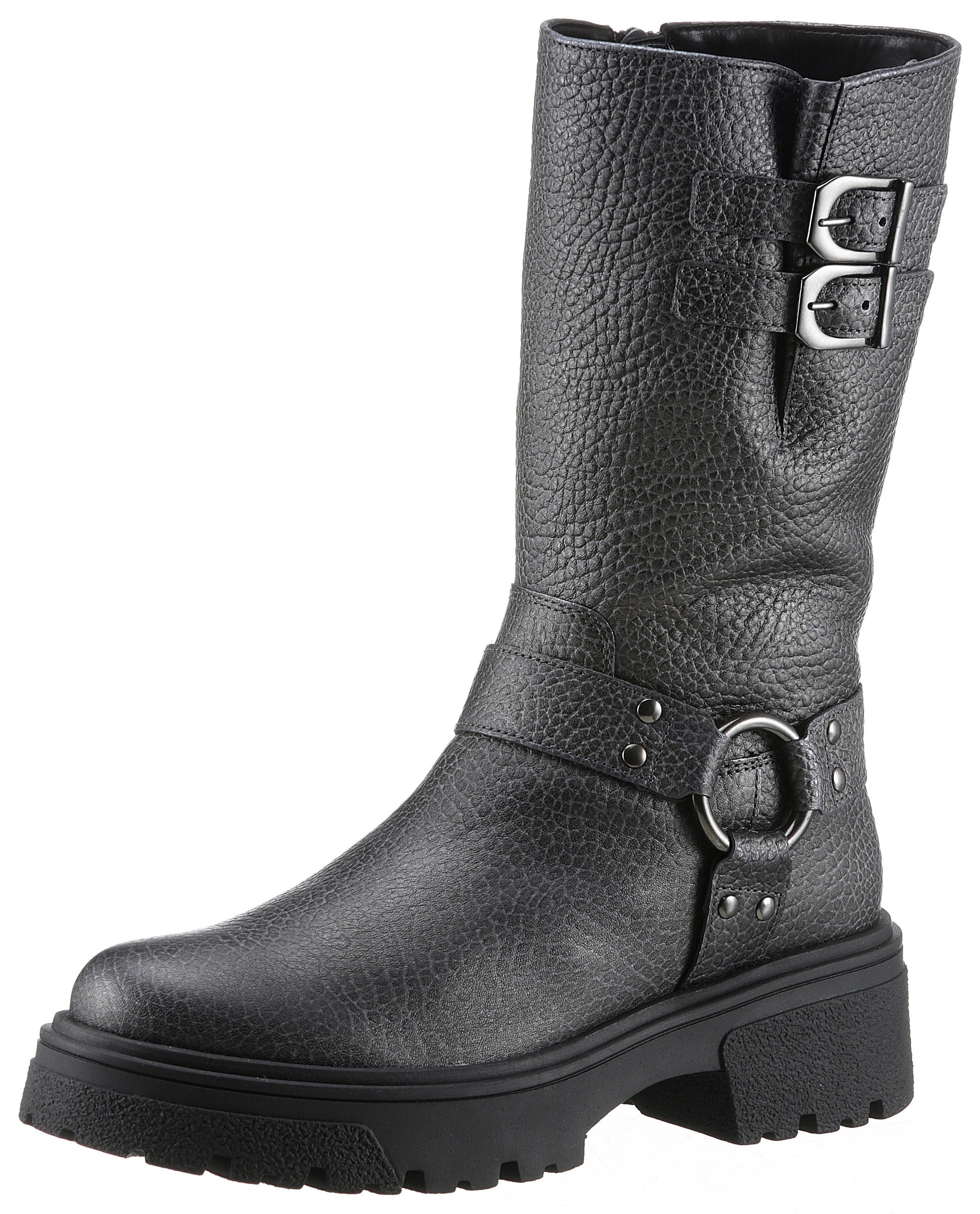 Gabor Bikerboots hakken, plateau, enkellaars, korte laarzen met beste pasvorm