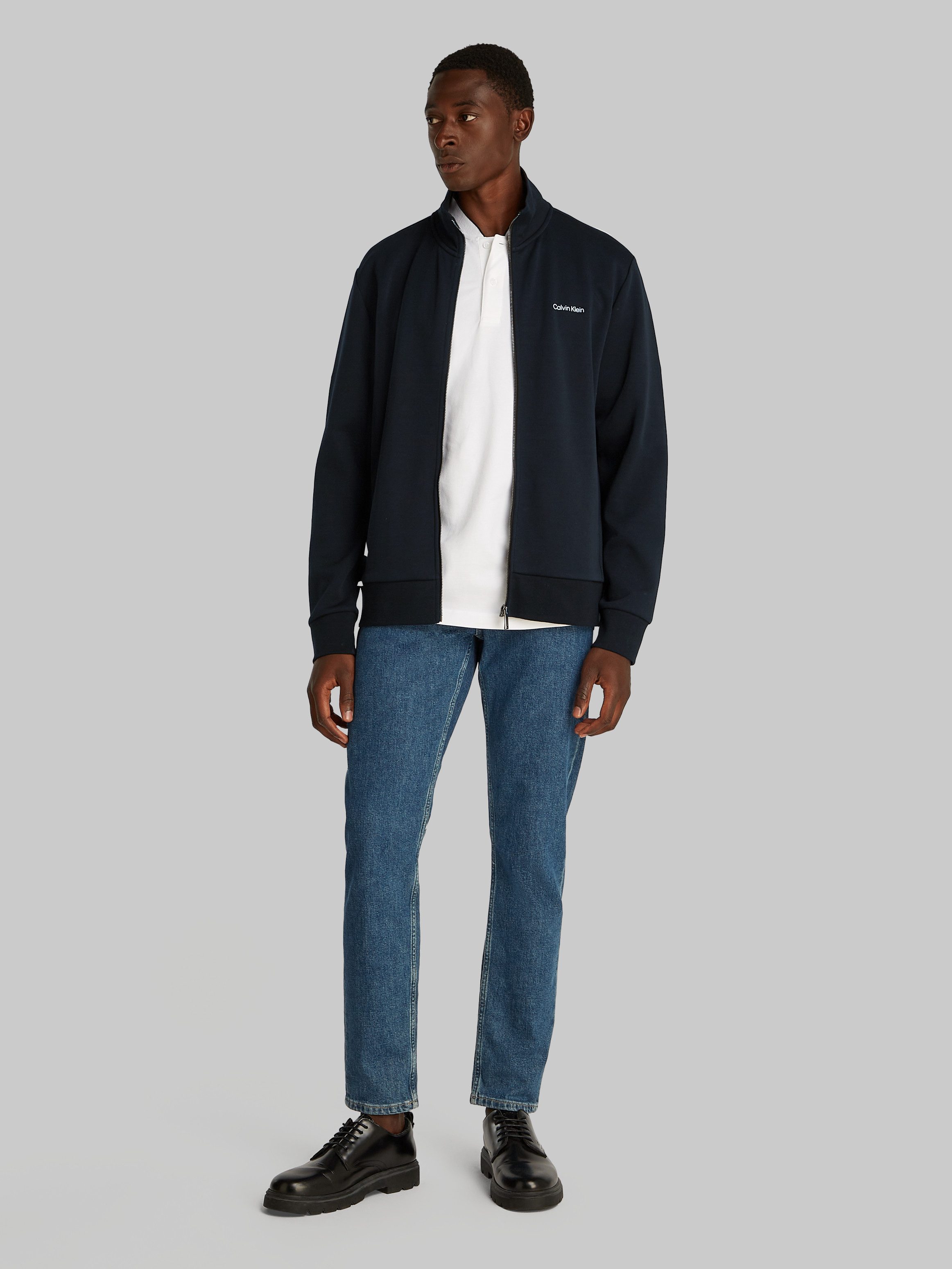 Calvin Klein Sweatshirt MICRO LOGO MOCK NECK ZIP THROUGH