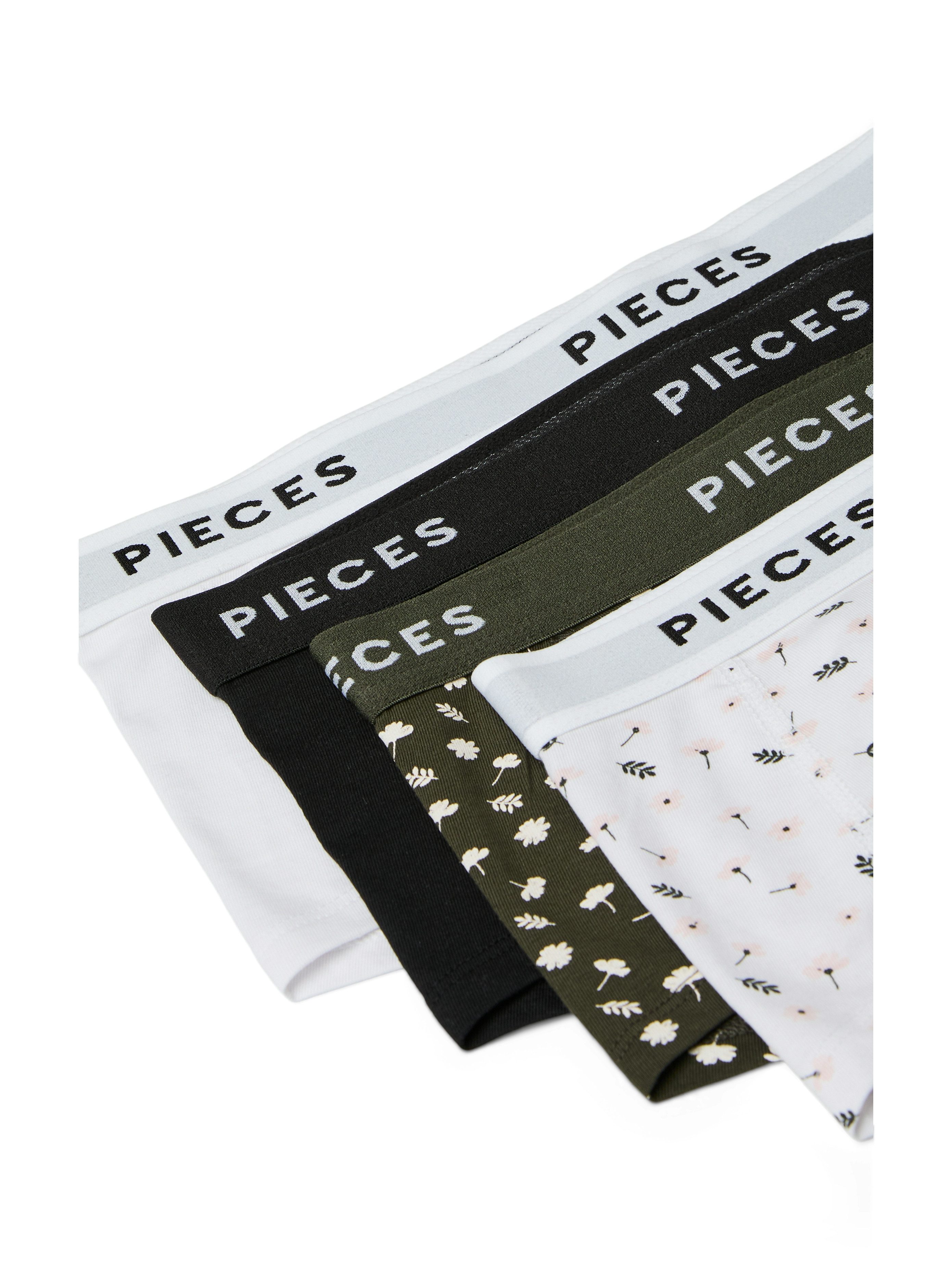 pieces Hipster PCLOGO LADY 4 PACK AOP/SOLID NOOS BC (set, 4 stuks)