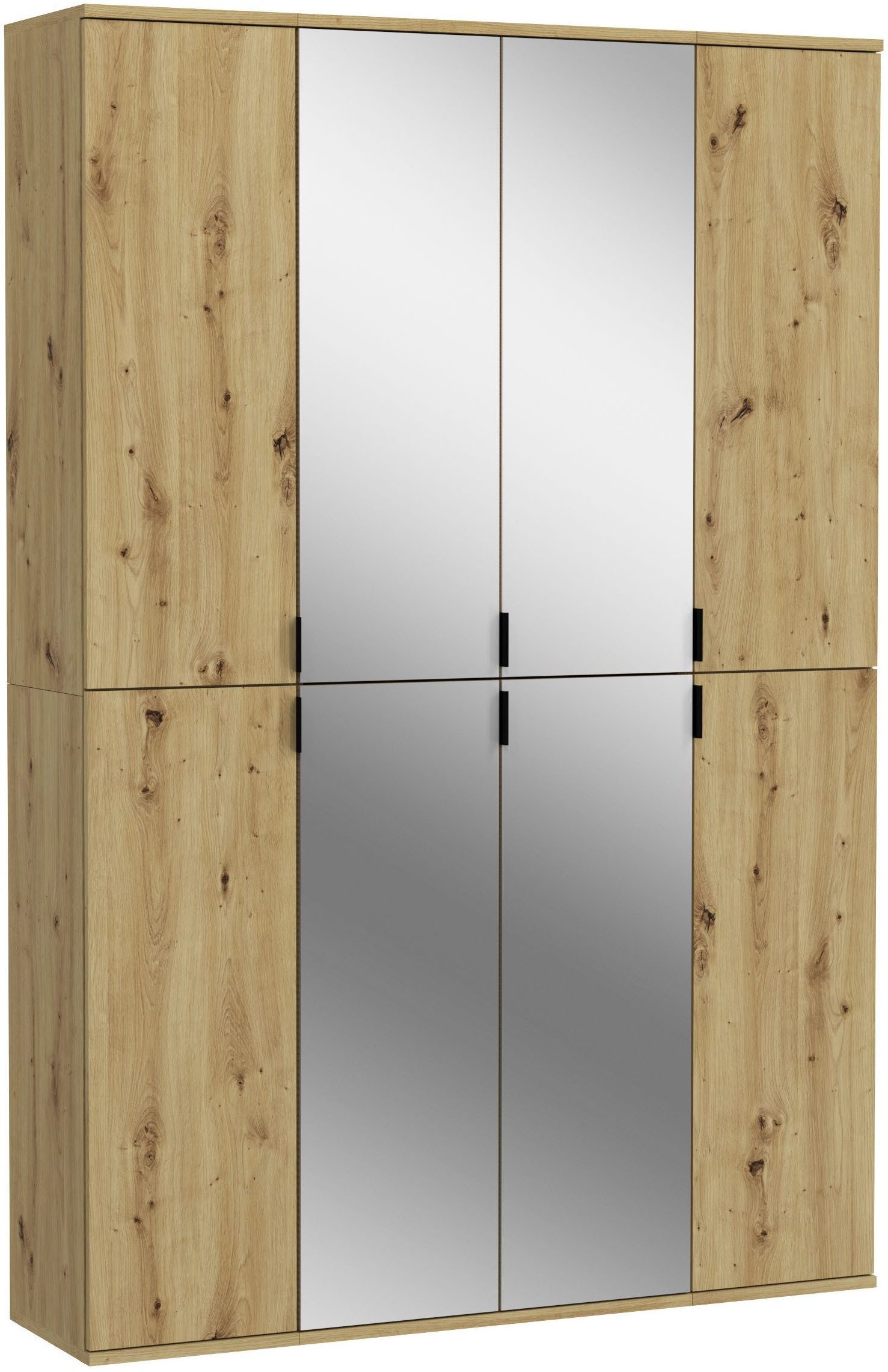 INOSIGN Halmeubelset Trondheim, Breedte 121 cm, bestaande uit 3 Kasten, 8 Deuren, 21 Vakken (set, 3-delig) wandkapstokken bruin