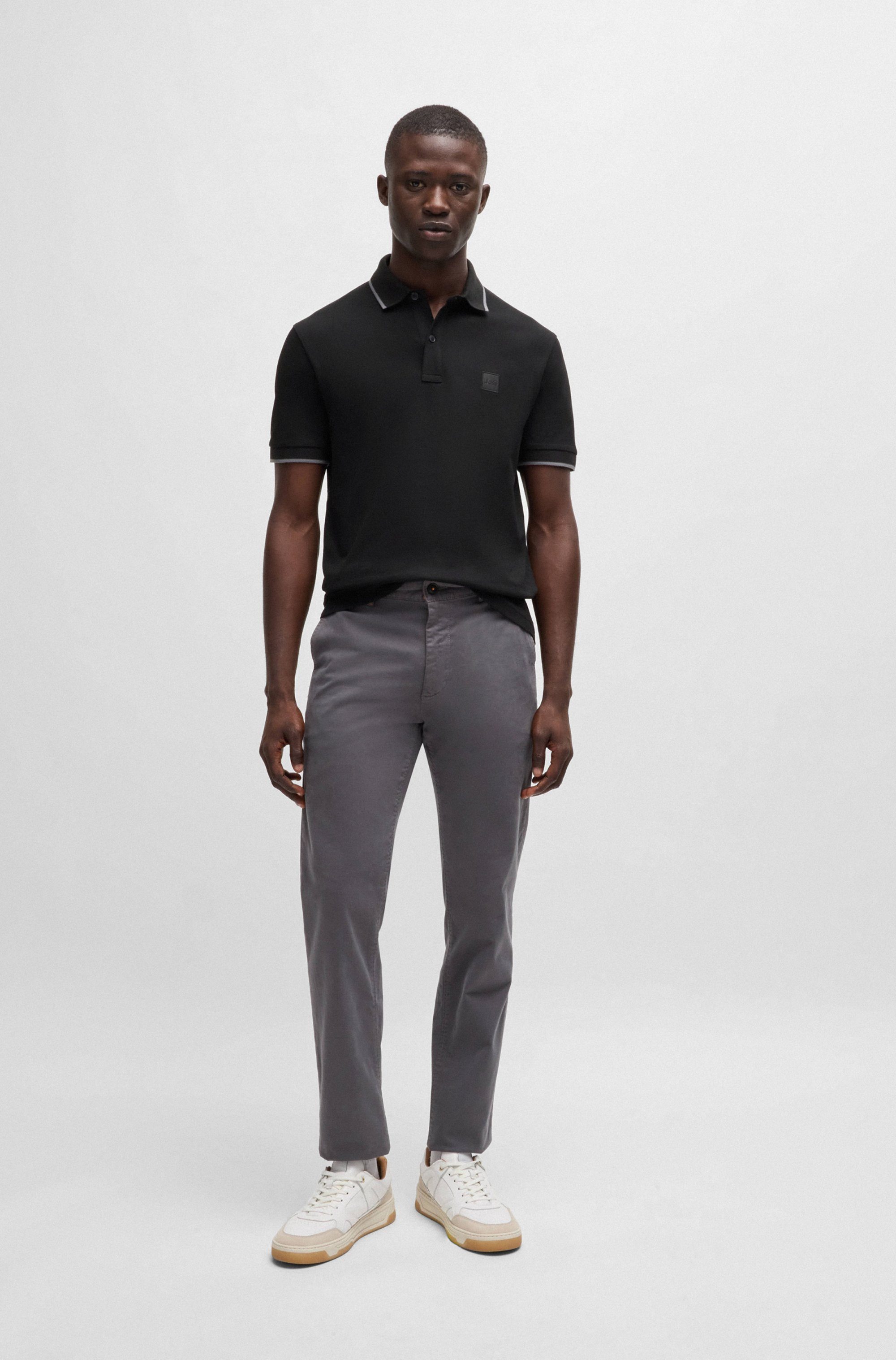 Boss Orange Poloshirt Passertip met boss badge
