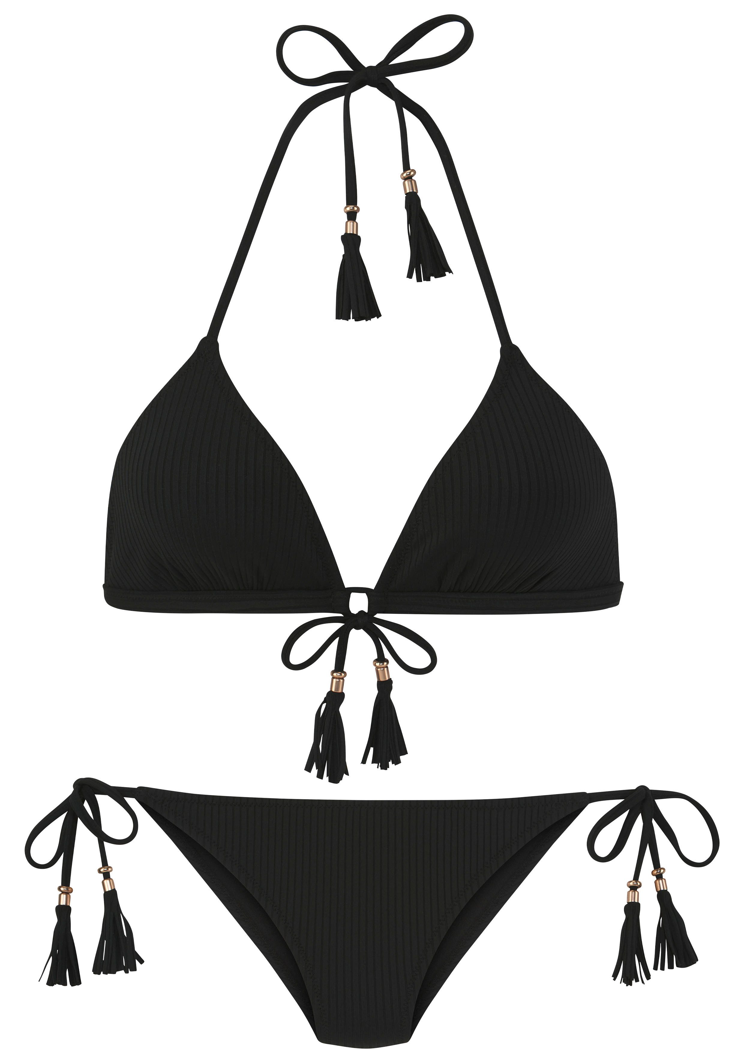 Elbsand Triangelbikini van trendy ribstof