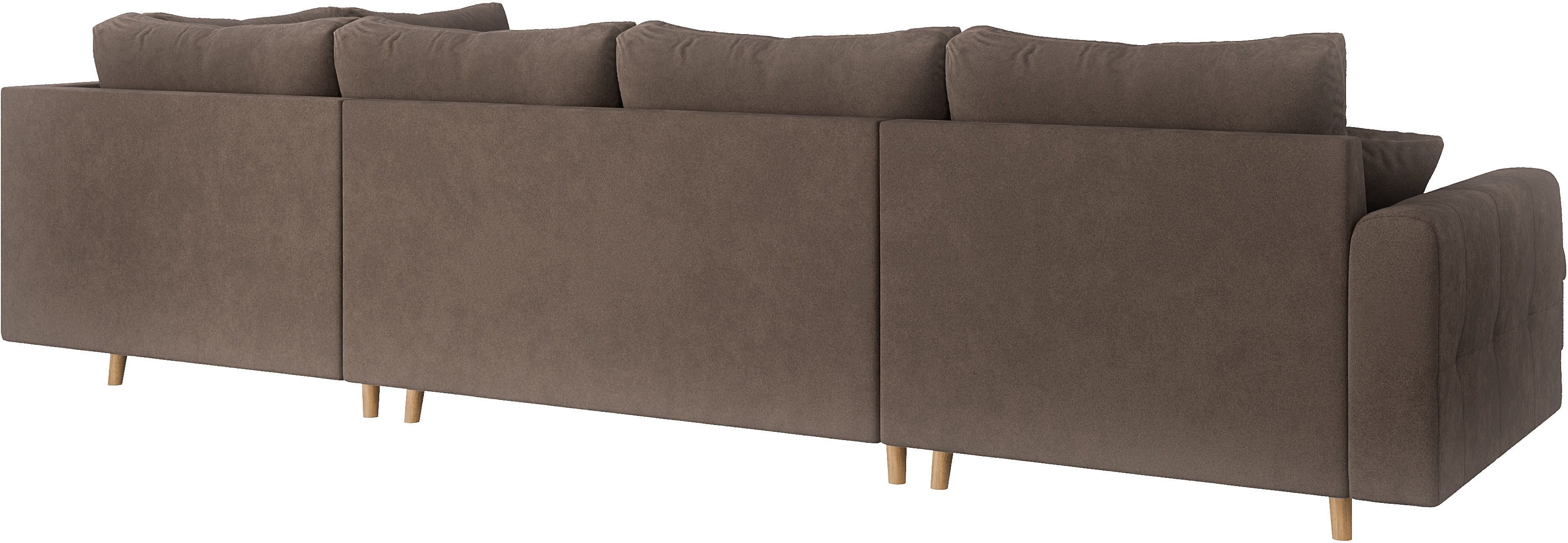 Home affaire Zithoek CHARRE U-vorm met ottomane, afmetingen B/D/H: 310/161/81 cm fijne stiksels, losse rug- en sierkussens, ook in cord en bouclé