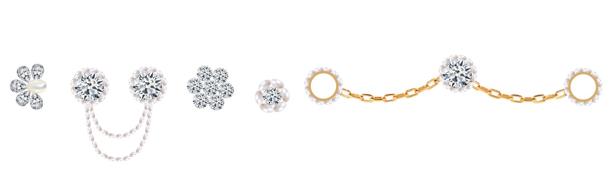 Crocs Schoenbutton Jibbitz "Elegance" , schoen charms voor een elegante uitstraling (set, 5-delig, Geen speelgoed. Niet geschikt voor kinderen jonger dan 3 jaar)