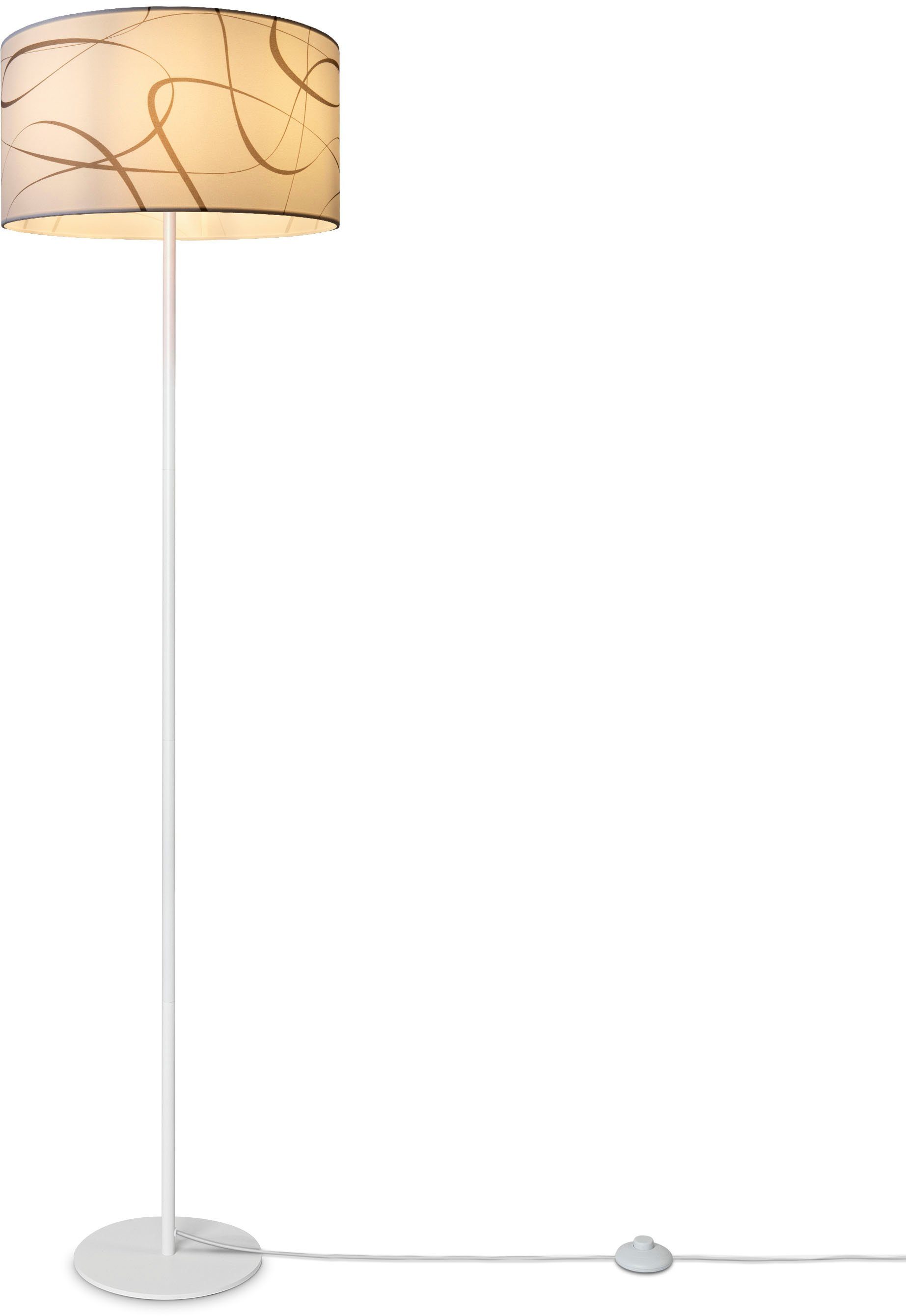 Paco Home Staande lamp Luca Tribal Vloerlamp driepoot met lampenkap stof modern abstract uni E27