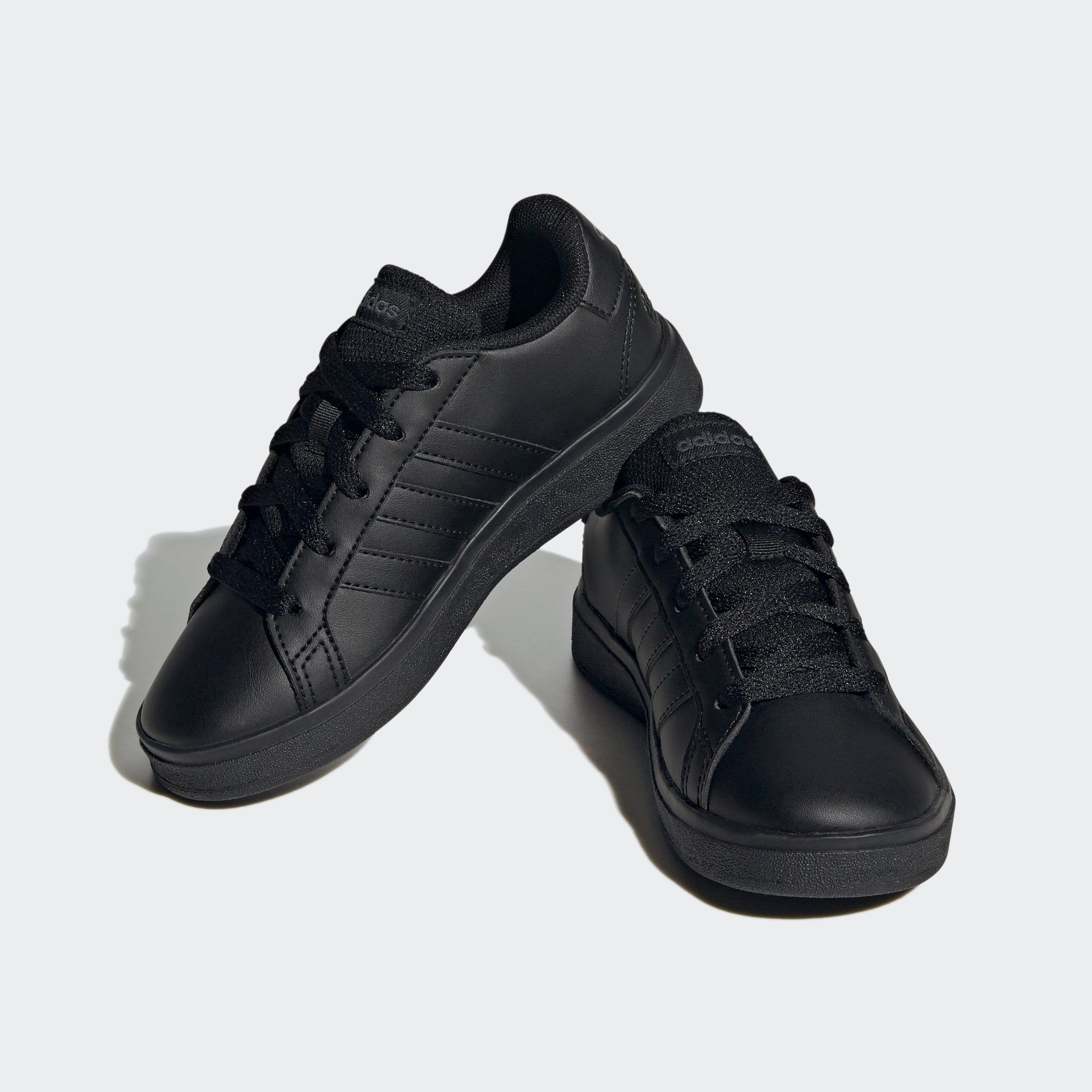 adidas sportswear sneakers grand court lifestyle tennis lace-up design geïnspireerd op de adidas superstar zwart