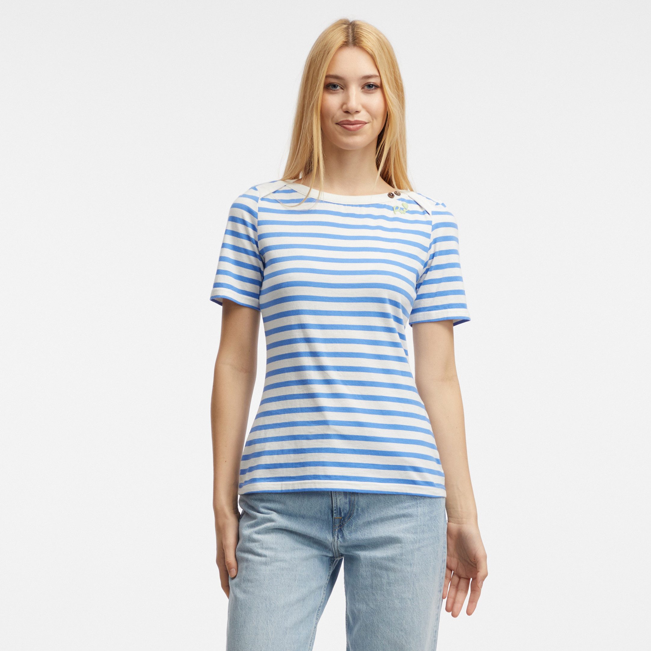 Ragwear Shirt met korte mouwen AGATTKA MARINA TOP maritiem streepdessin