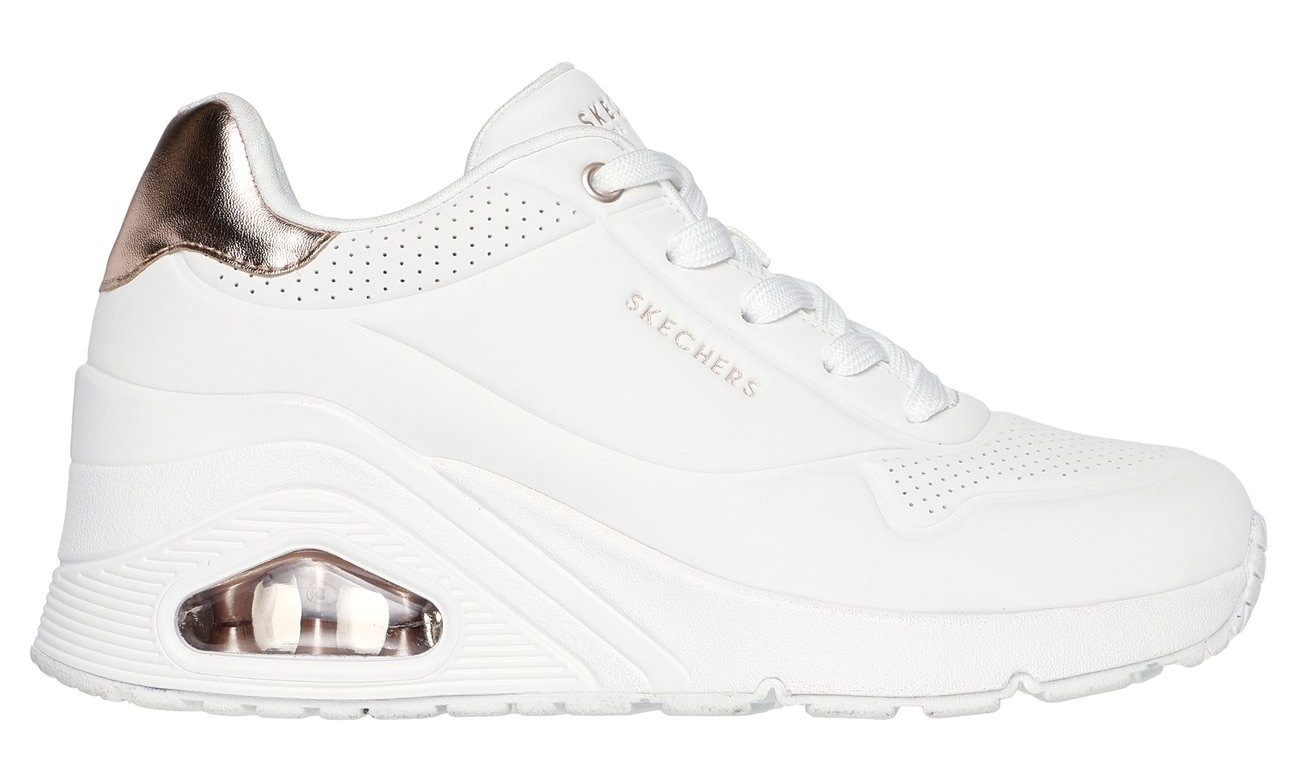 Skechers Sneakers UNO WEDGE-HI STEPS , wedge sneaker, veterschoen met air-cooled memory foam