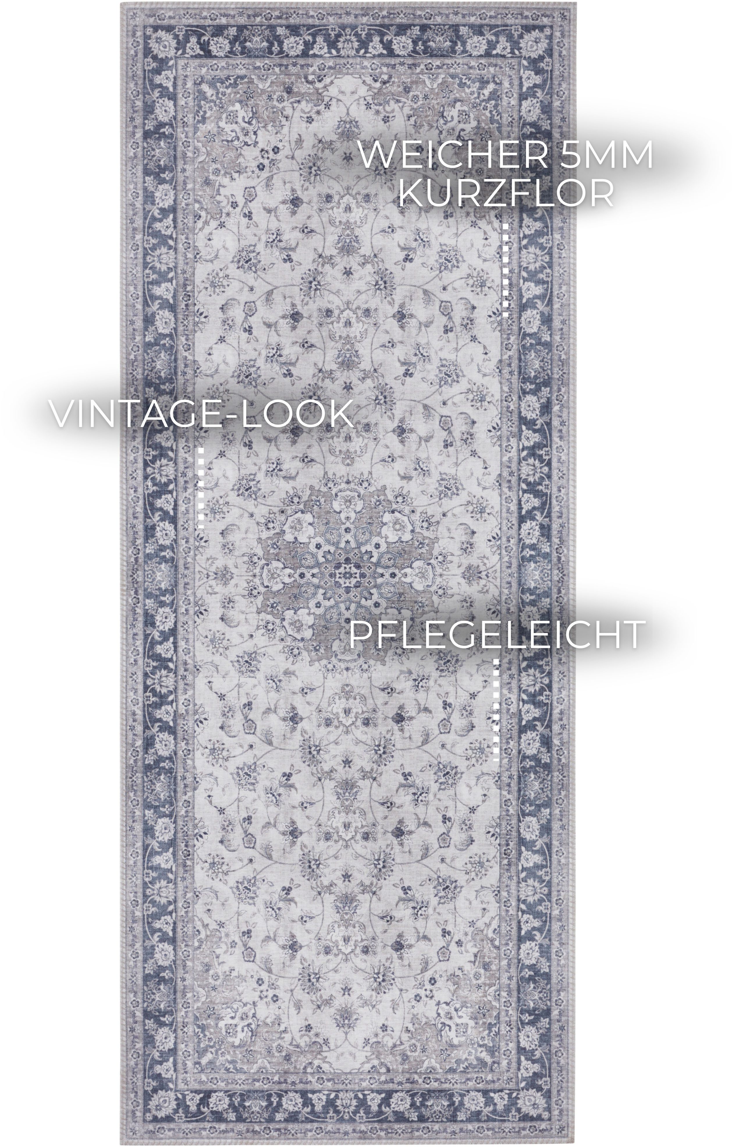 ELLE DECORATION Vloerkleed Nain Oosters, loper, kortpolig, woonkamer, slaapkamer, vintage-look
