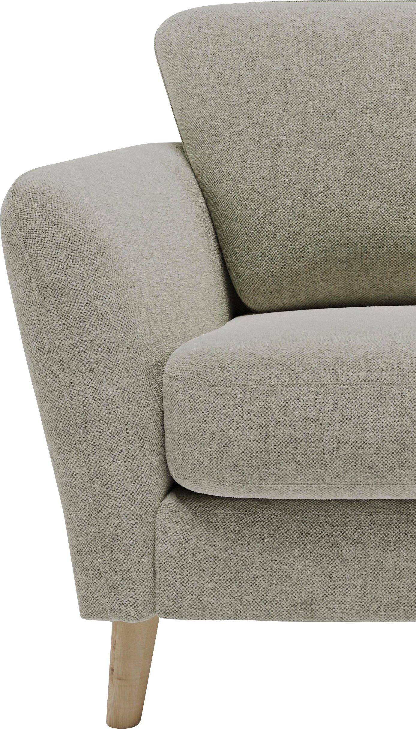 Home affaire Fauteuil Marseille Massief houten poten eiken, landhuisstijl, golfvering