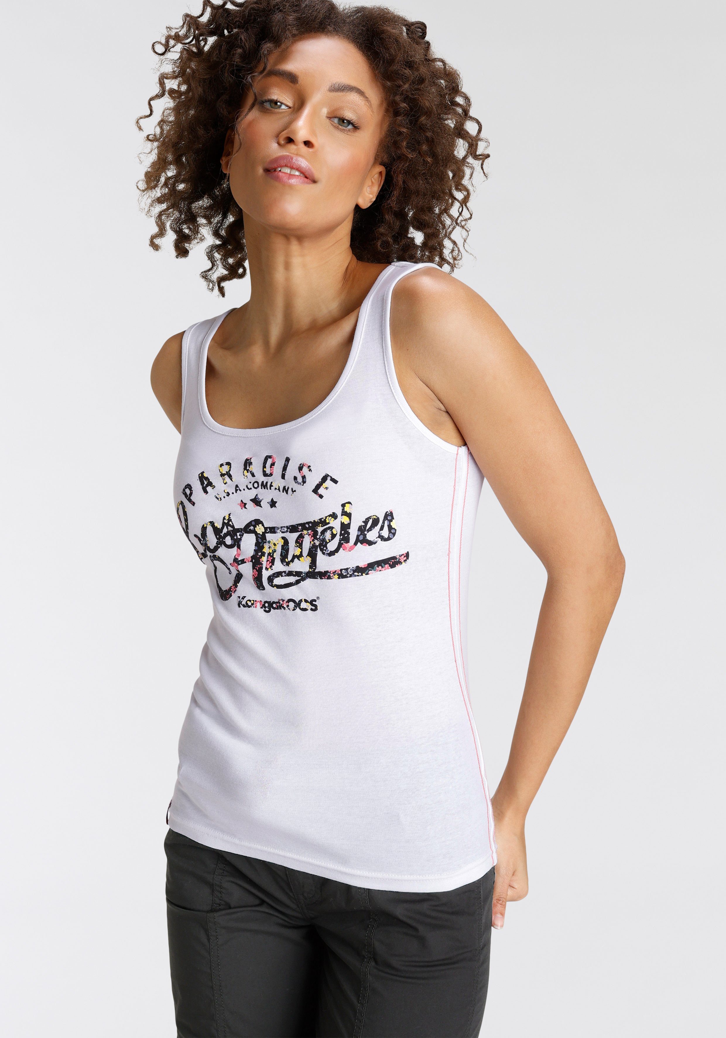 KangaROOS Tanktop met bloemige puff-print