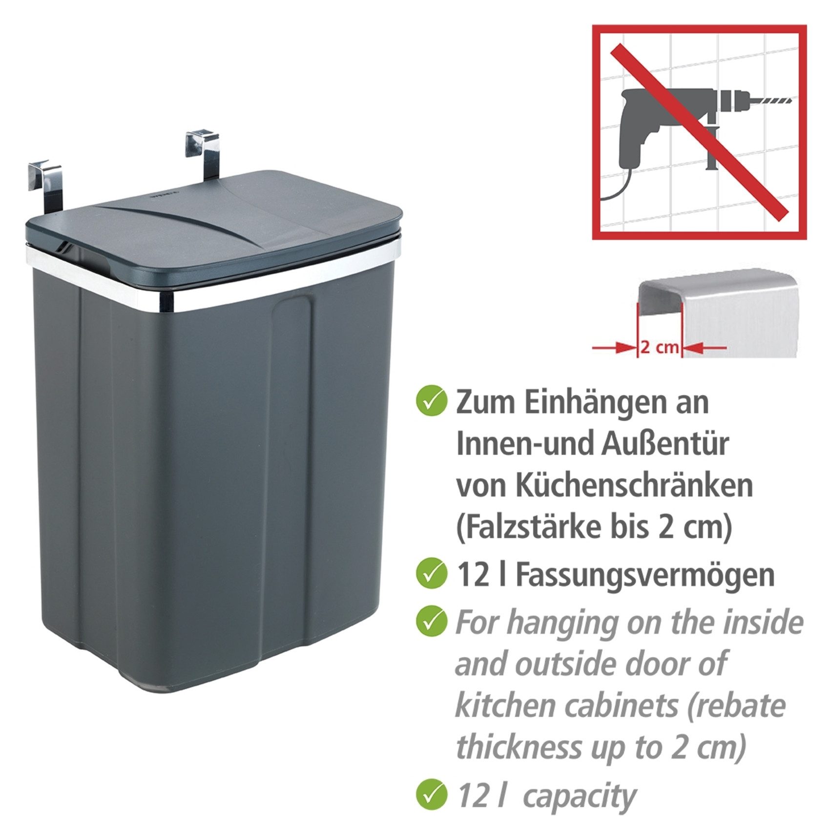 WENKO Vuilnisemmer Deurafvalbak