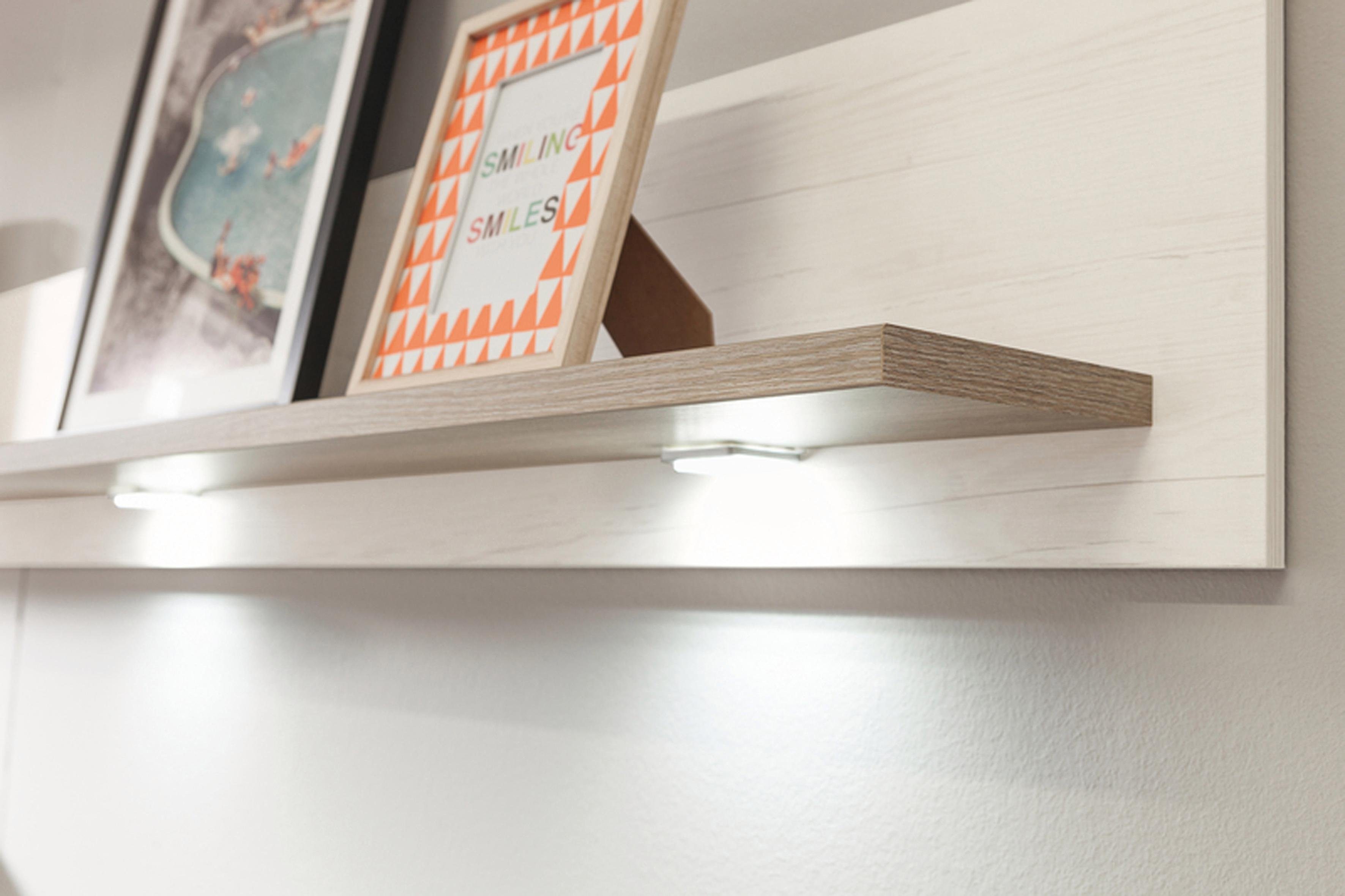 set one by Musterring Wandplank York in drie maten en kleuren, verlichting optioneel, 1 legplank
