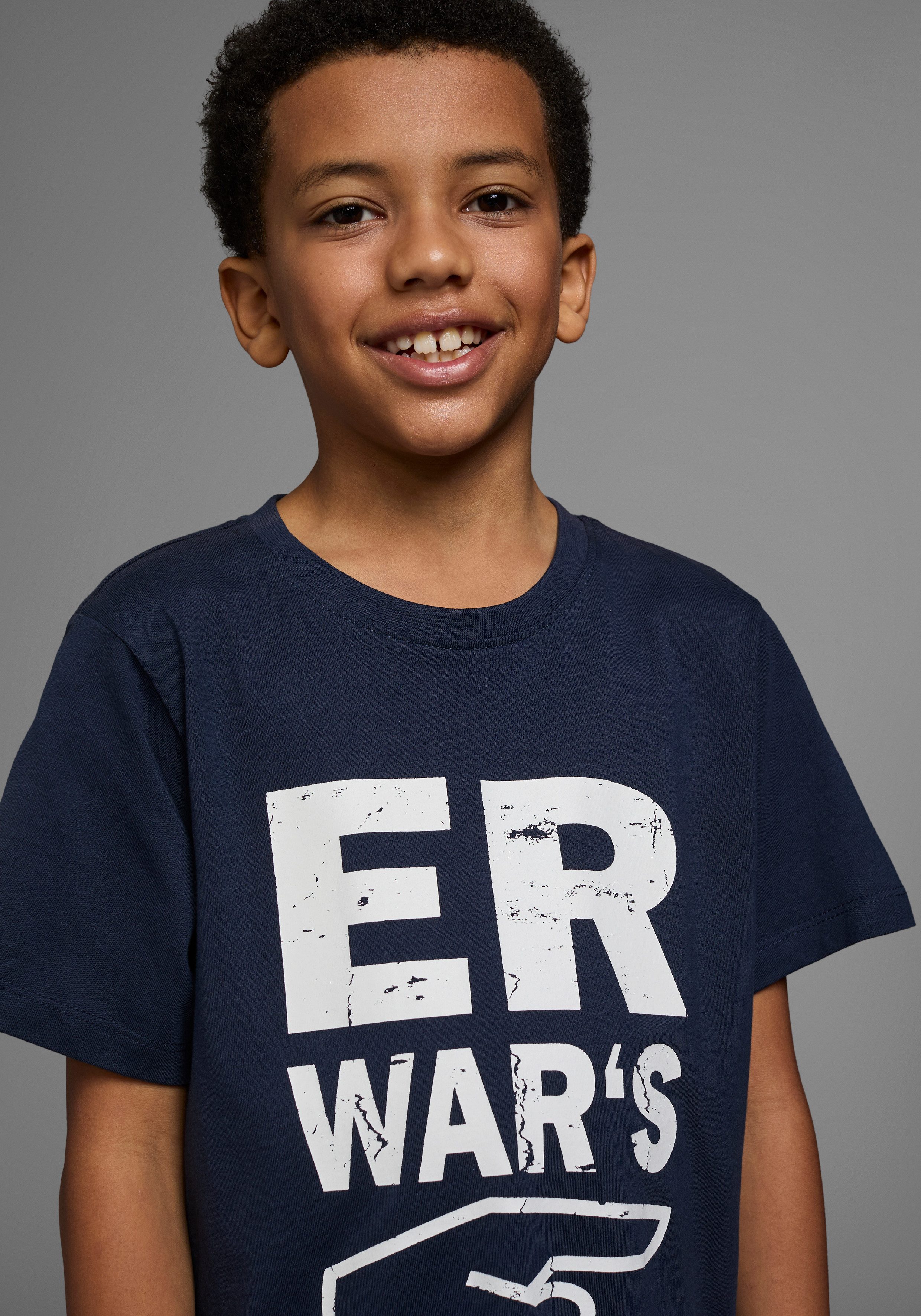 KIDSWORLD T-shirt ER WAR`S Korte mouwen, met ronde hals, met print, van katoen