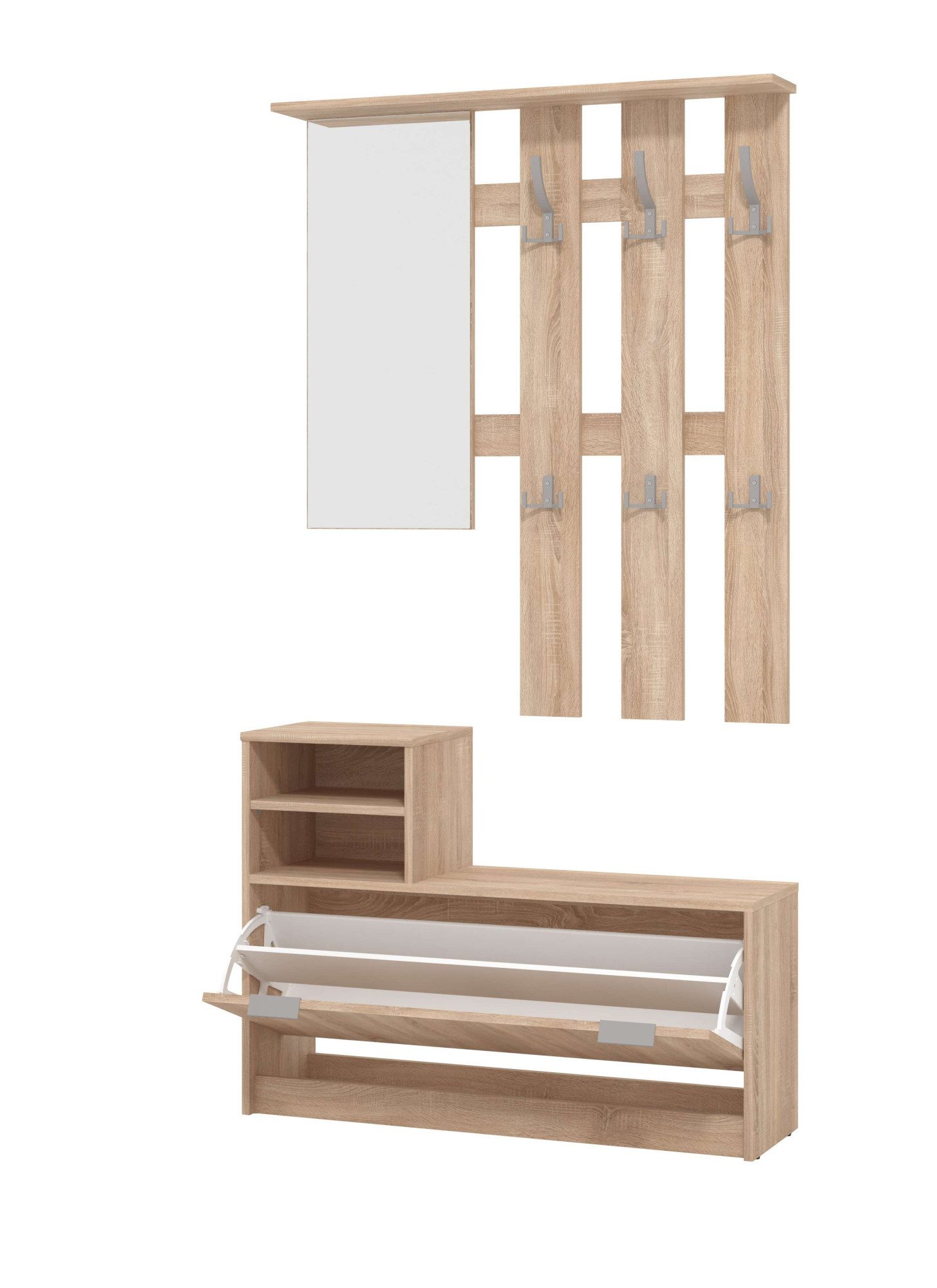 INOSIGN Halmeubelset Ravenna halgarderobe, dielenkast, compacte garderobe, breedte 100 cm (complete set, 2-delig)