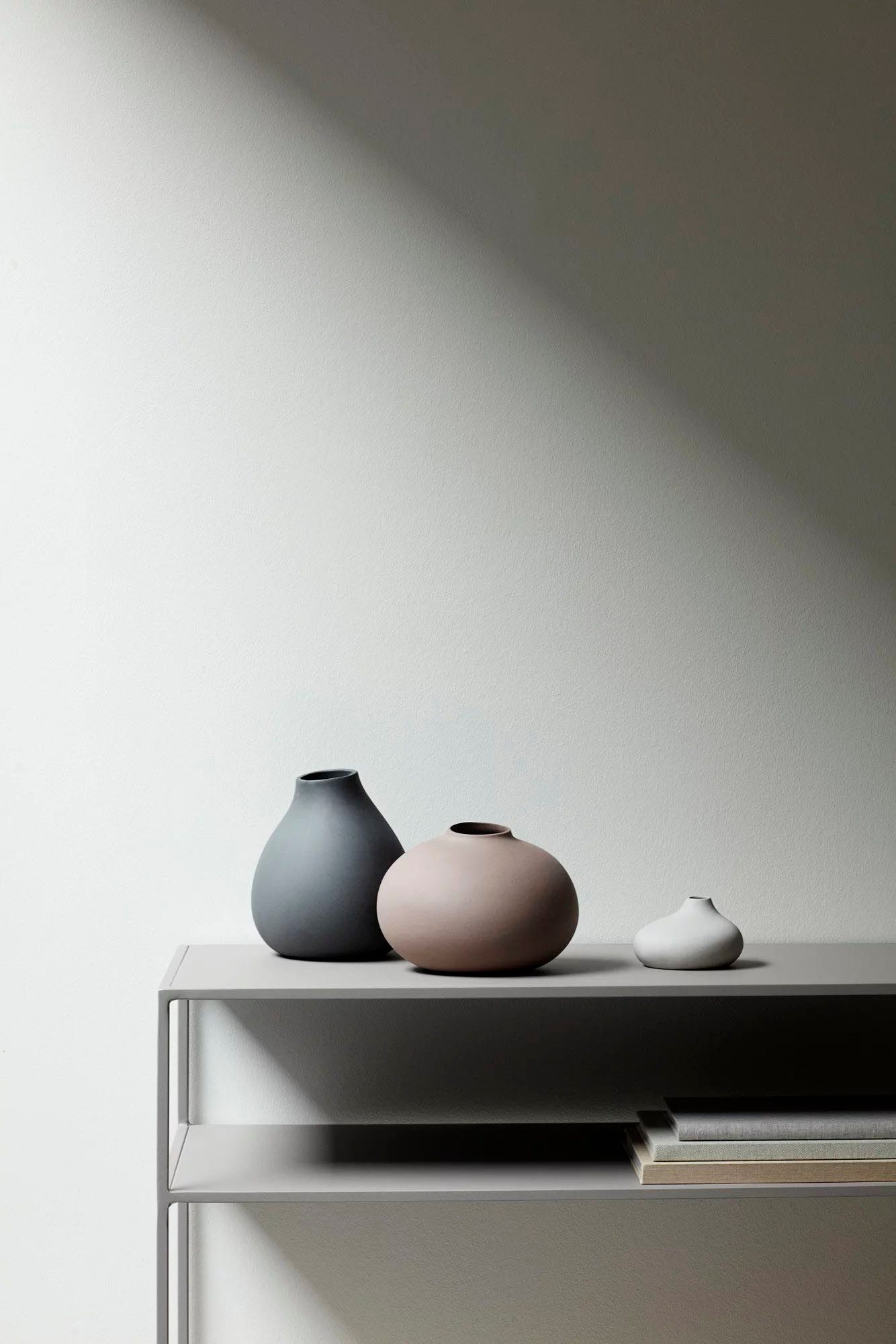 BLOMUS Siervaas NONA, van porselein, ongeglazuurd Vaas in 3 verschillende en bijzondere vormen (set, 3 stuks)