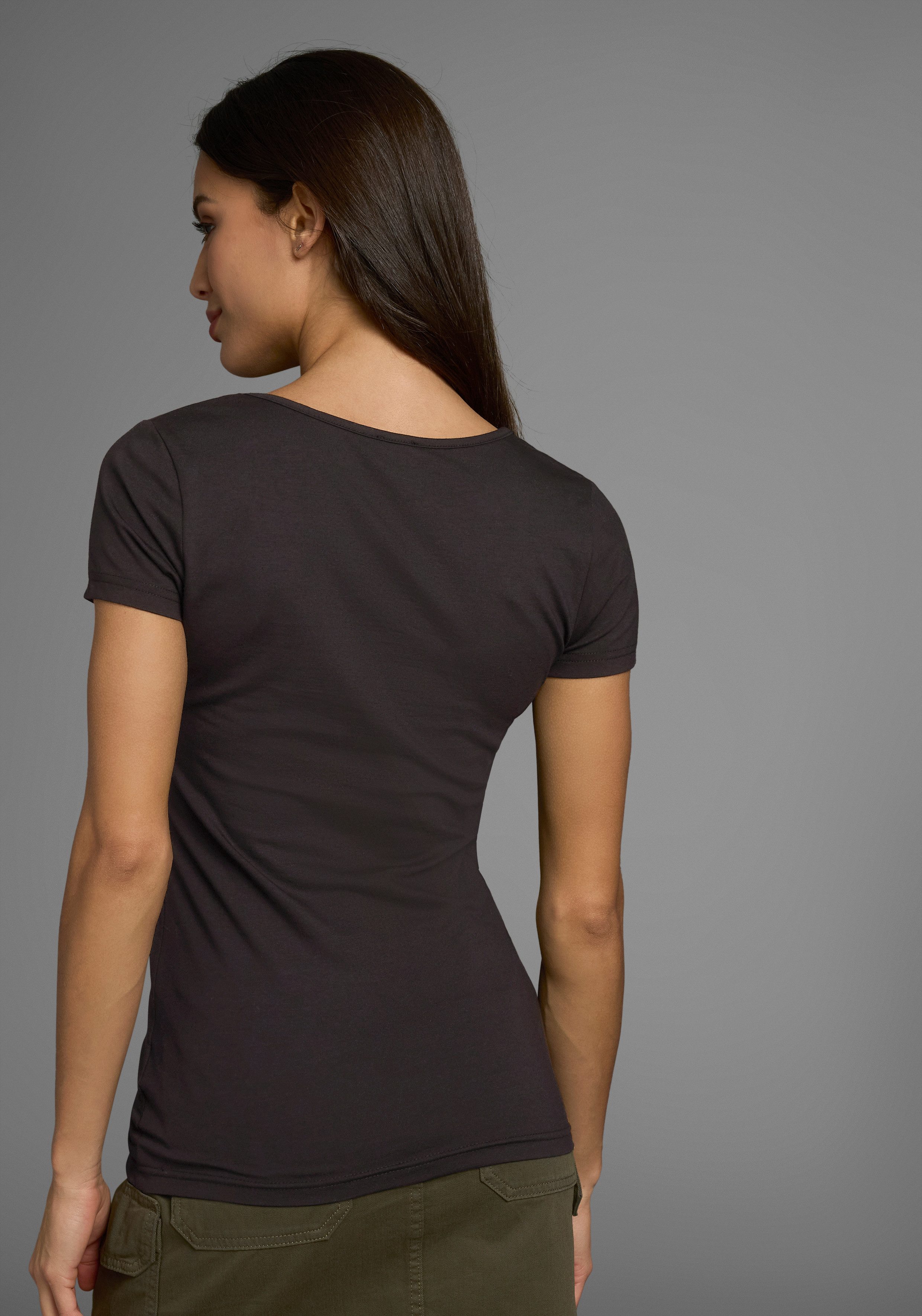 Laura Scott Shirt met korte mouwen met decoratieve glitterknopen