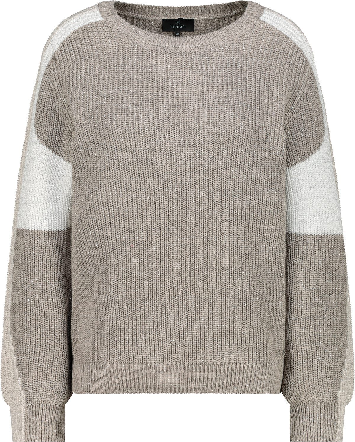 Monari Gebreide trui Pullover Colorblock Patentsteek