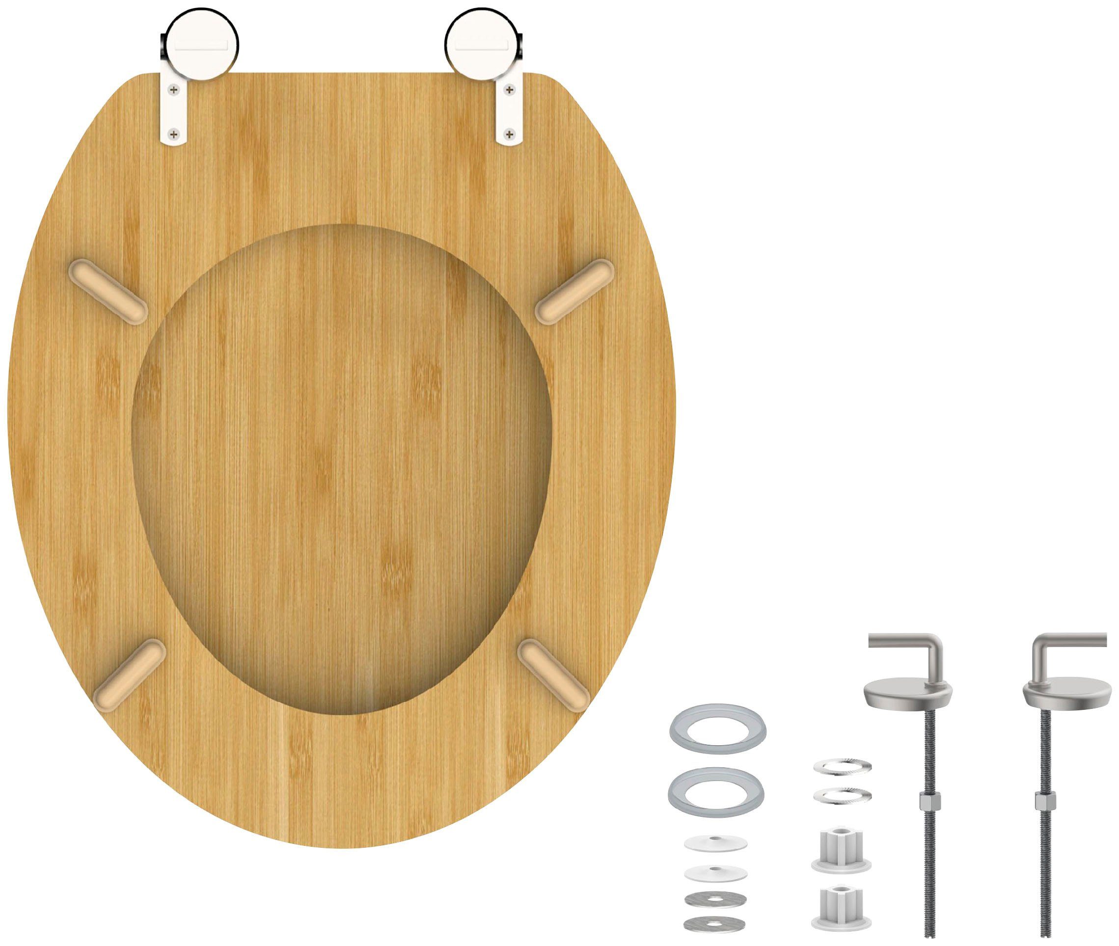 Schütte Toiletzitting Natural bamboe van massief bamboe