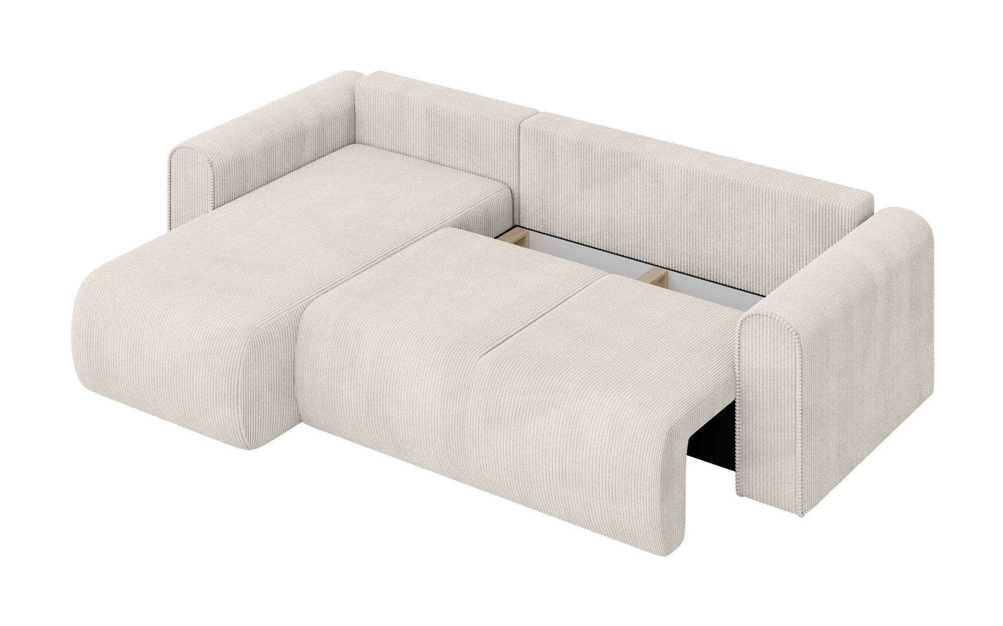 INOSIGN Hoekbank Zacharia optioneel slaapbank met opbergruimte, B/D/H 250/166/86 cm L-vorm met golfondersteuning, recamière aan beide zijden te monteren
