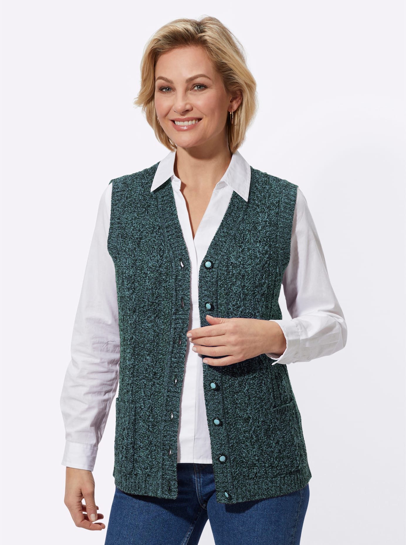Classic Basics Mouwloos vest dames mouwloze vesten maat 38 blauw