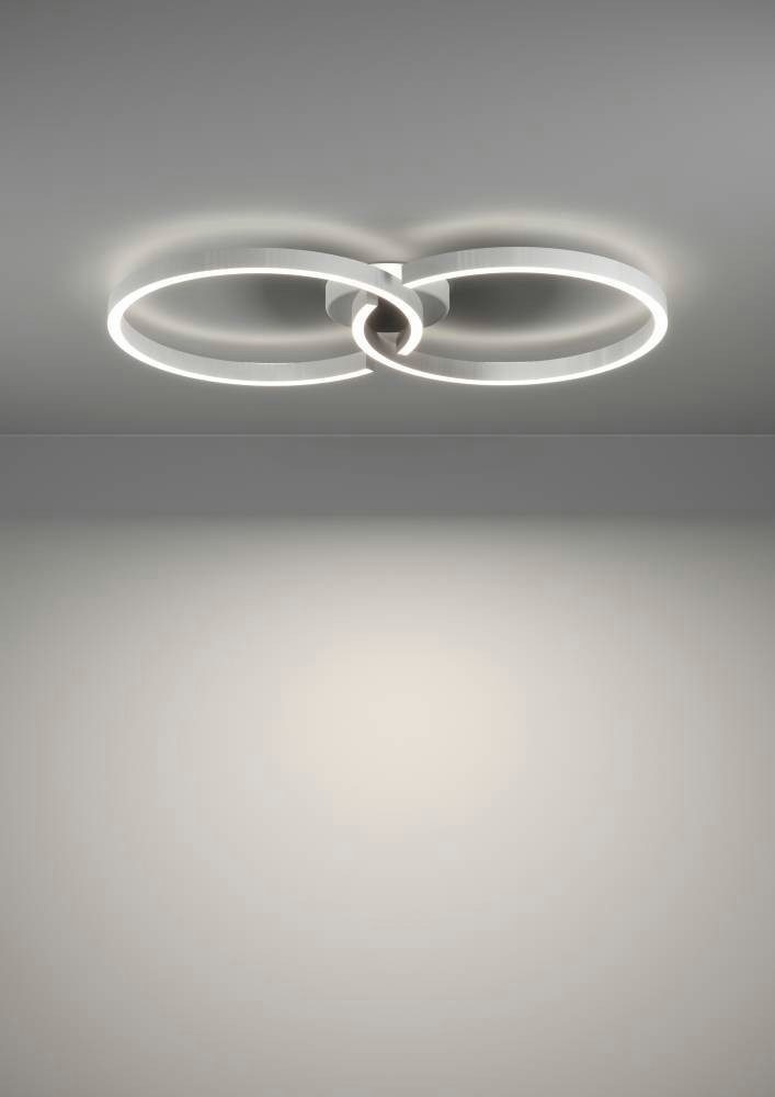 EGLO Plafondlamp AMANDOLO dimmbare plafondlamp, afstandsbediening, metaal in wit, rgb backlight (1 stuk)