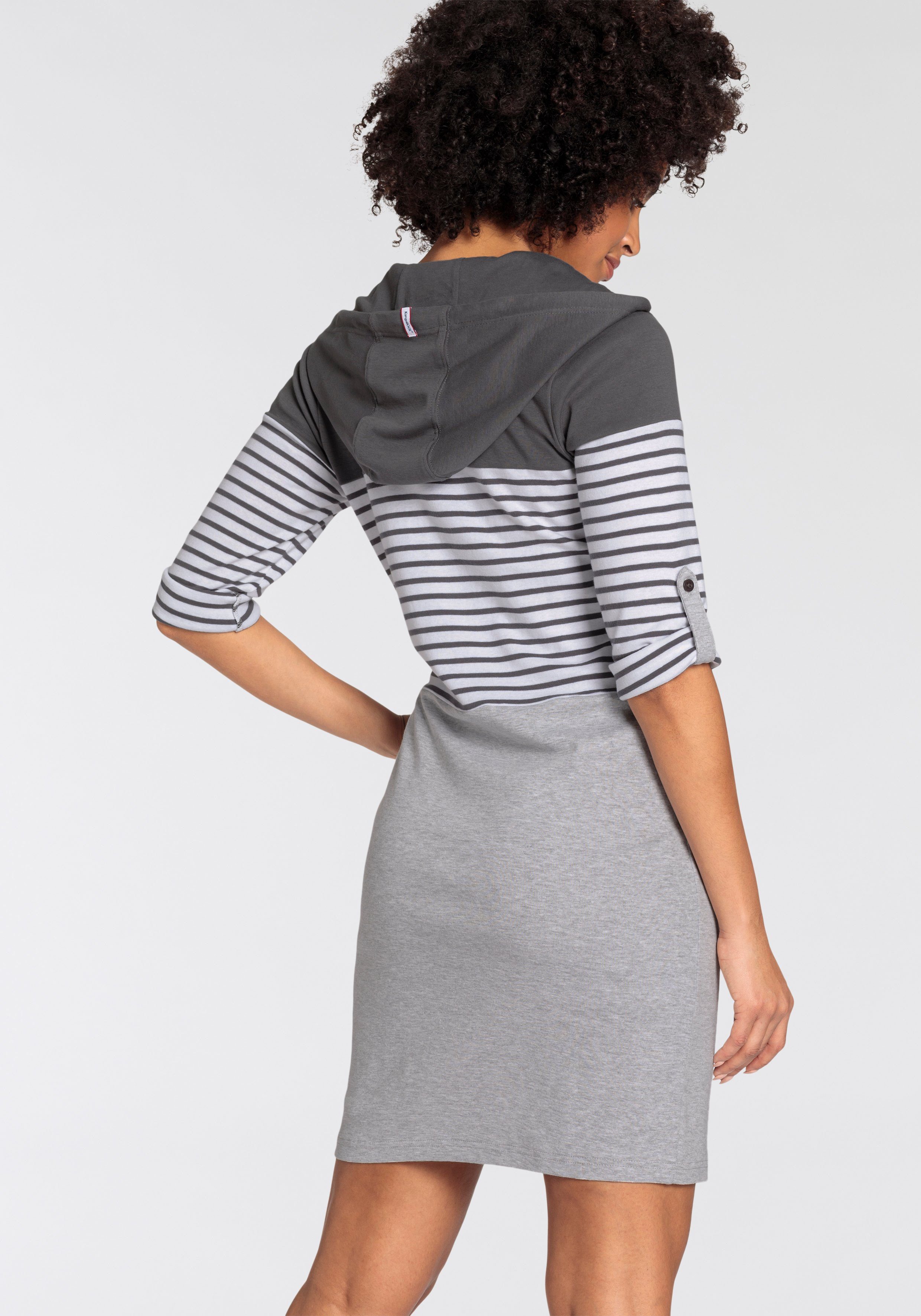 KangaROOS Jerseyjurk korte jurk, casual look, van ribbreiwerk