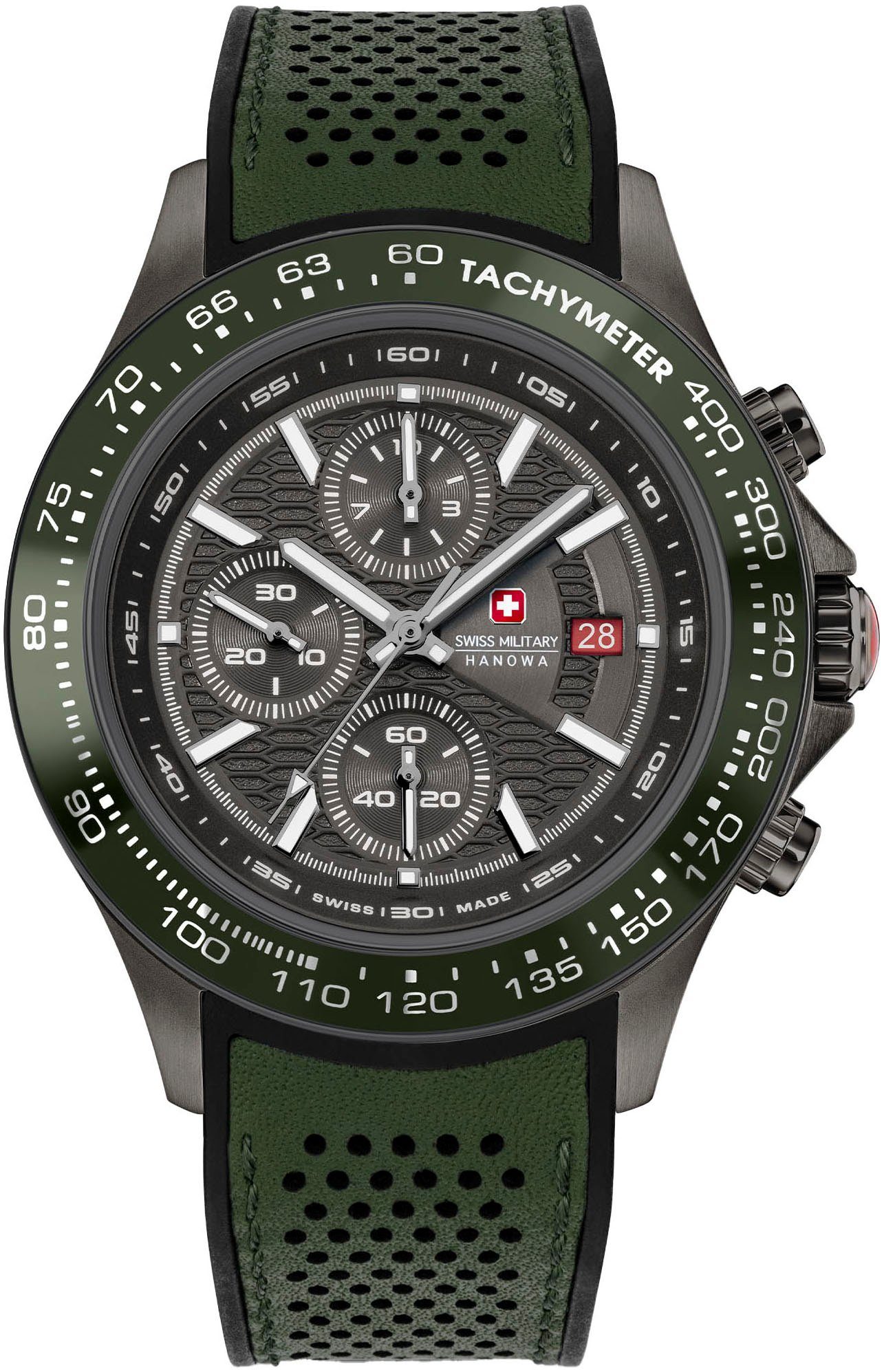 Swiss Military Hanowa Chronograaf WATCHMAN Quartzhorloge, herenhorloge, datum, stopwatchfunctie, saffierglas, Swiss Made