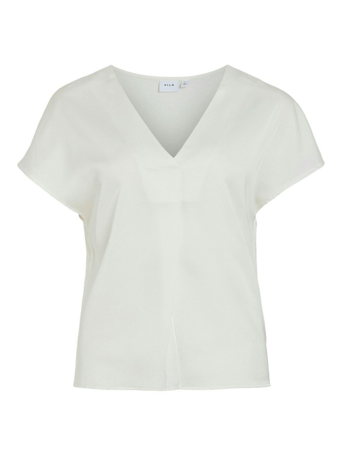 Vila Shirt met V-hals VIELLETTE V-NECK S S SATIN TOP NOOS