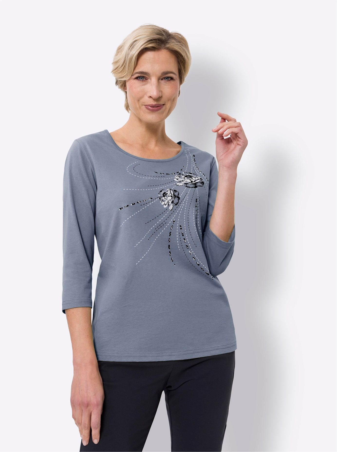 Classic Basics T-shirt met 3 4-mouwen (1-delig)