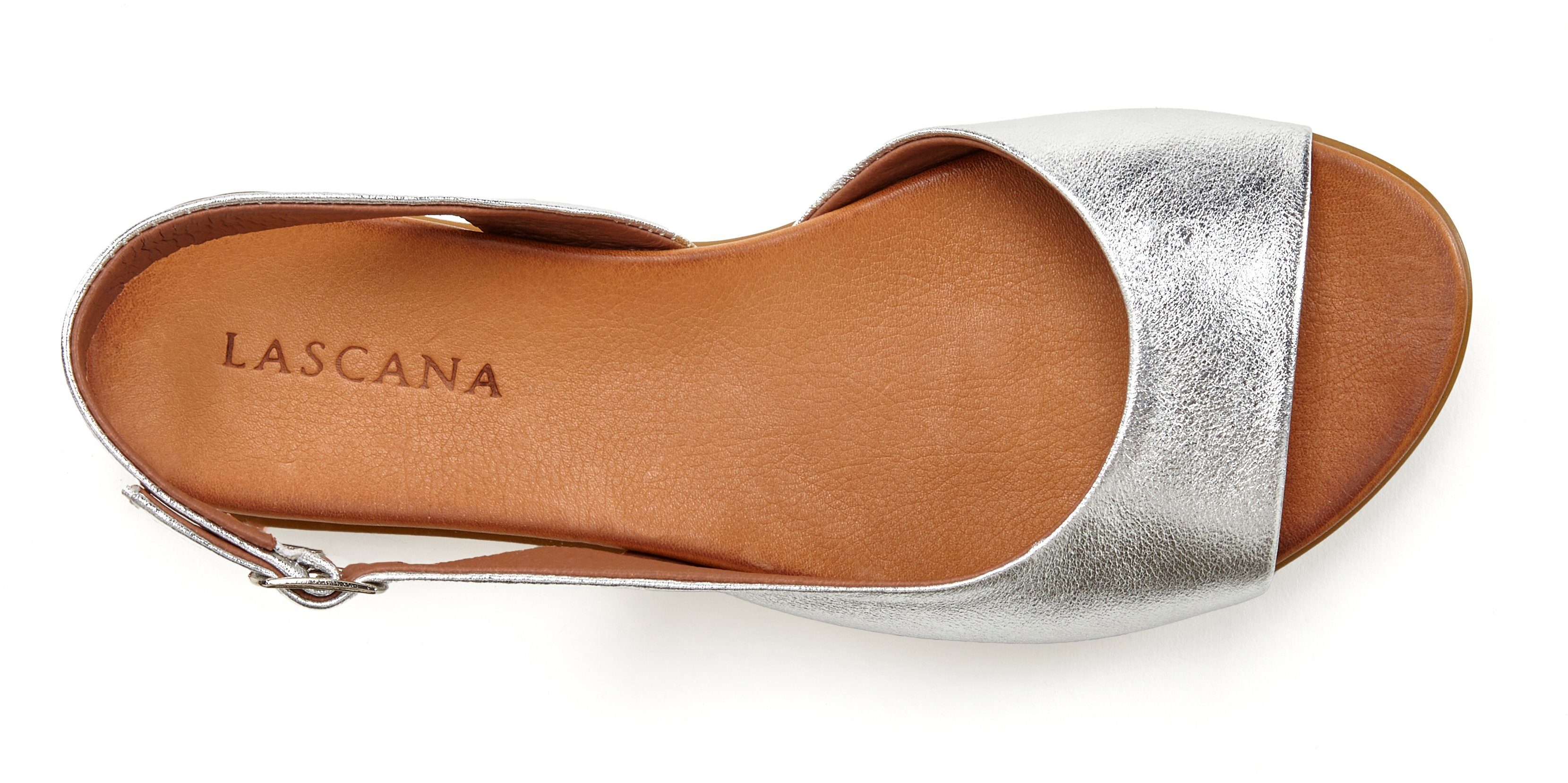 Lascana Sandalen van leer in modieuze metallic-look, sandaal, zomerschoen