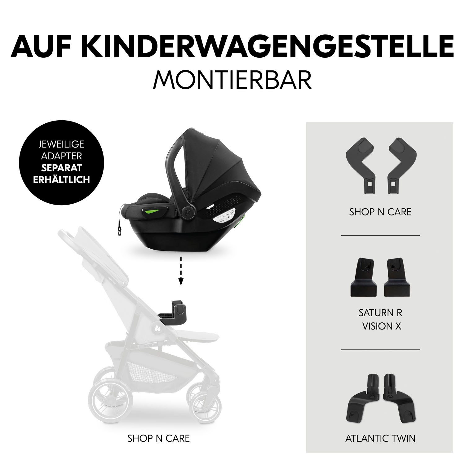 Hauck Babyzitje Drive N Care inclusief basis en newborn-inzet (set, 2-delig)