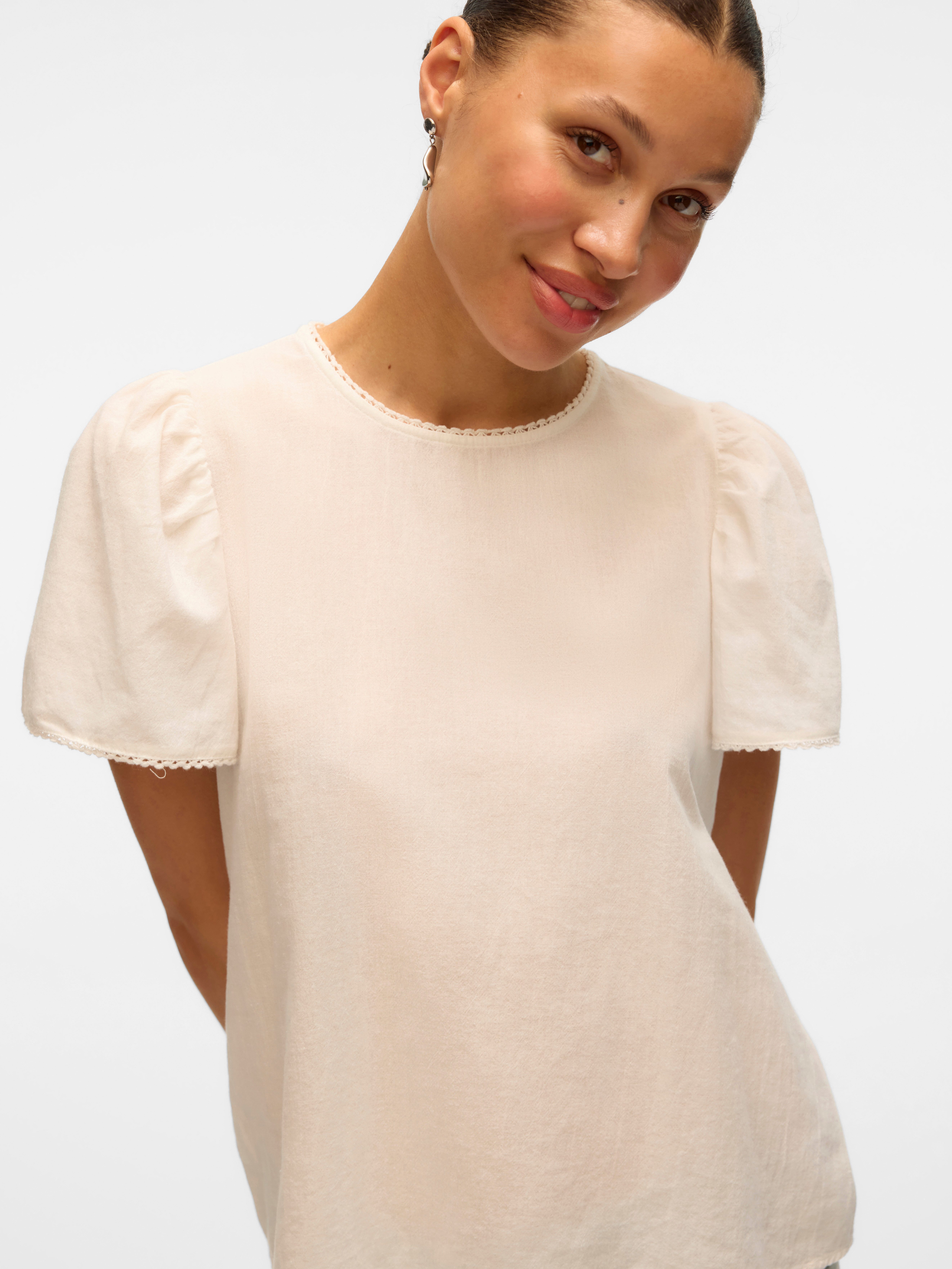 Vero Moda Blouse met korte mouwen VMPRETTY SS TOP WVN GA NOOS