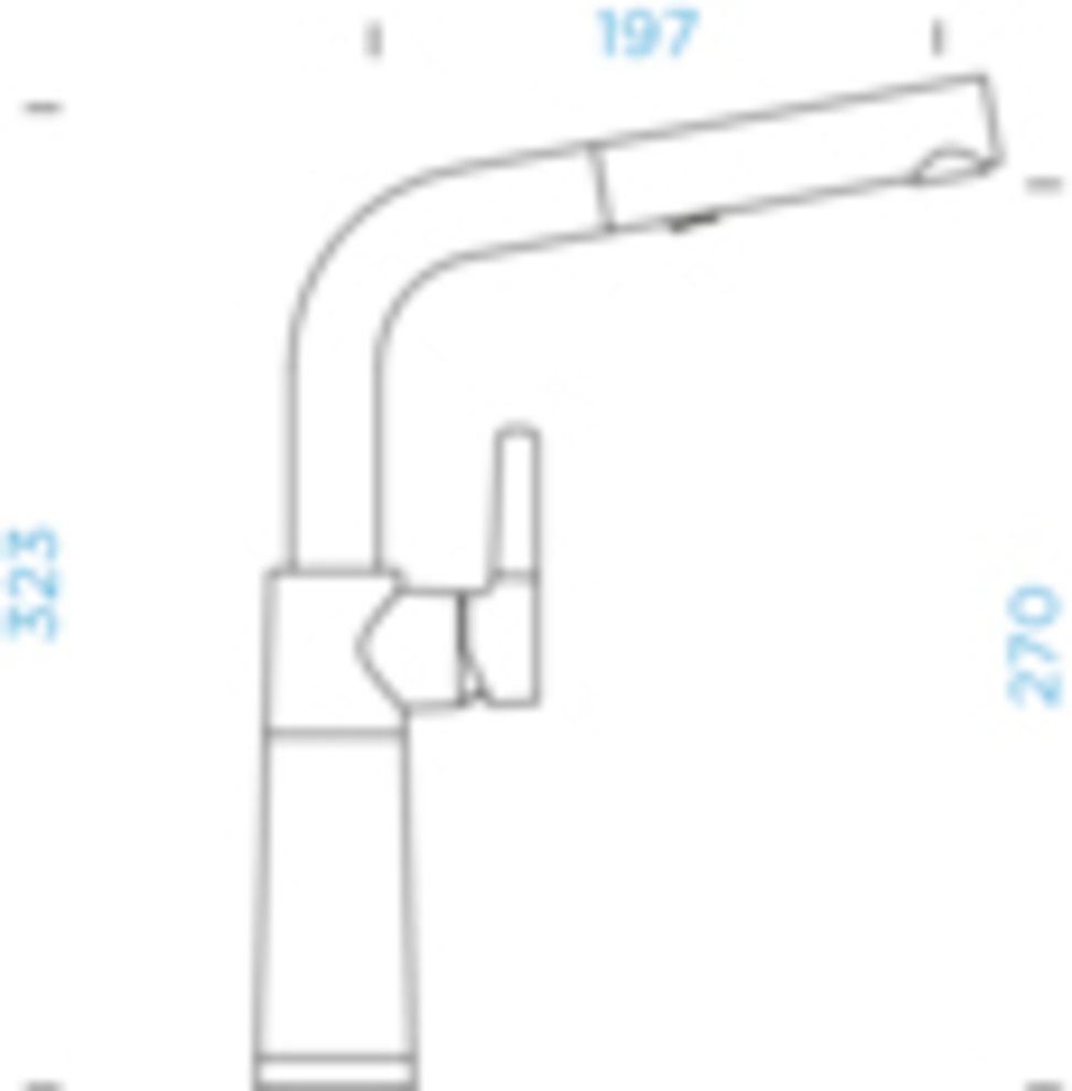 Schock Keukenkraan SC-540 SB uitschuifbaar, straal-douche, terugstroombegrenzer, draaibereik 120°