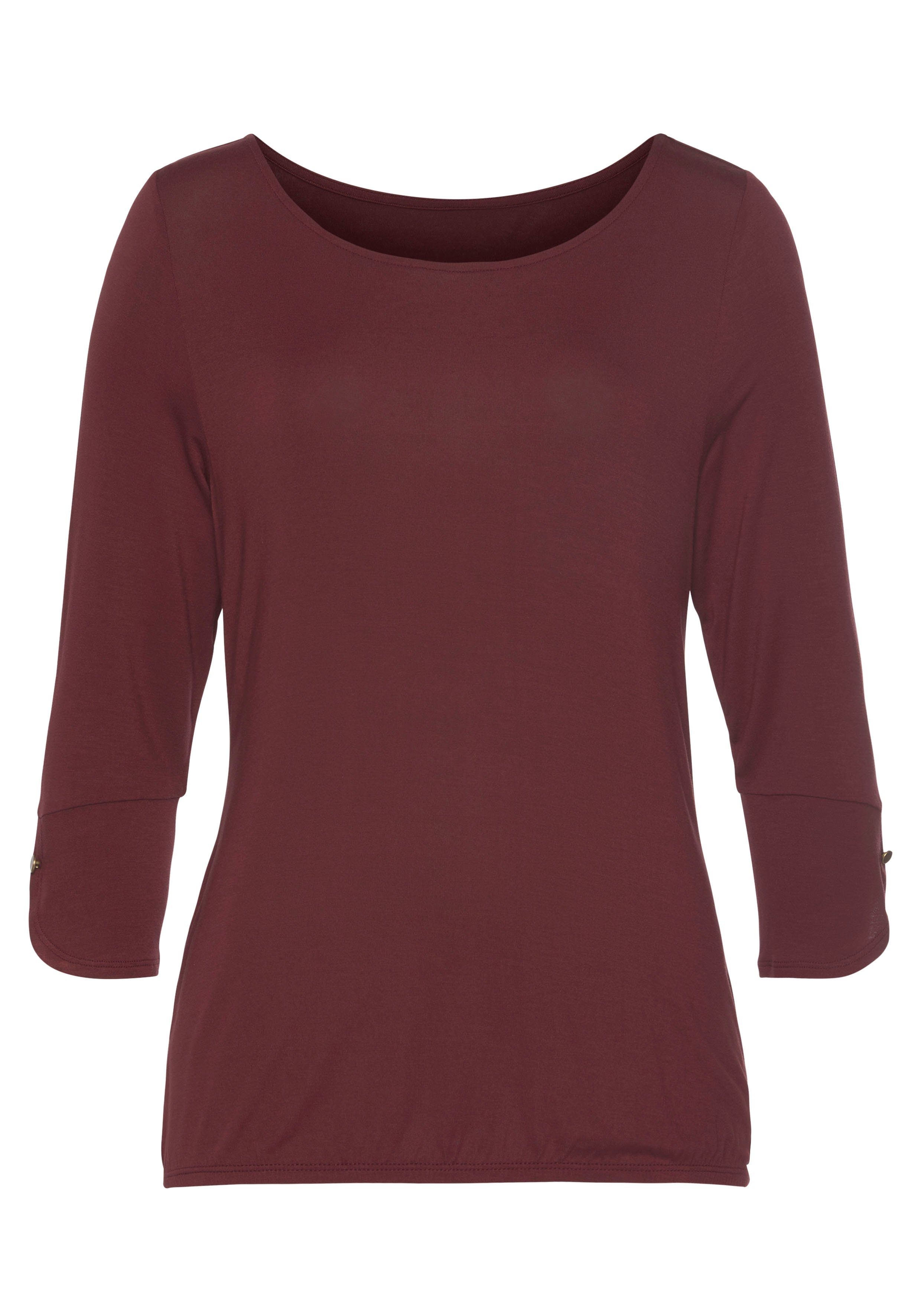 Vivance Shirt met 3/4-mouwen Met manchetten en goudkleurige knopen