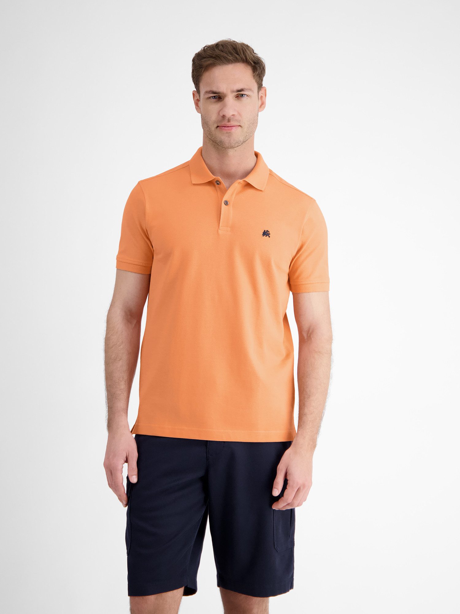 Lerros Poloshirt LERROS basic poloshirt voor heren, effen heren t-shirts maat XXL oranje