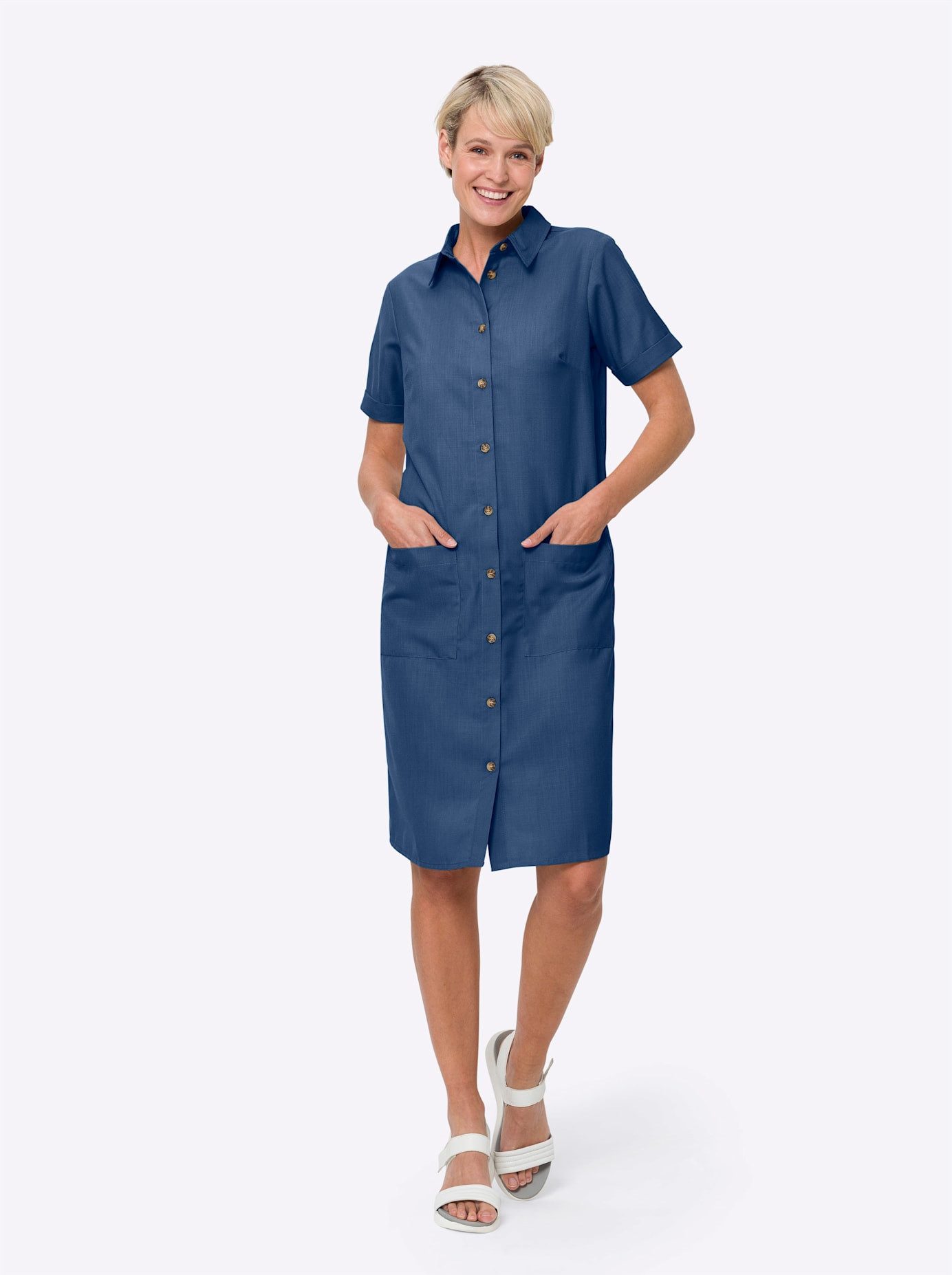 Classic Basics Jurk met overhemdkraag Jurk