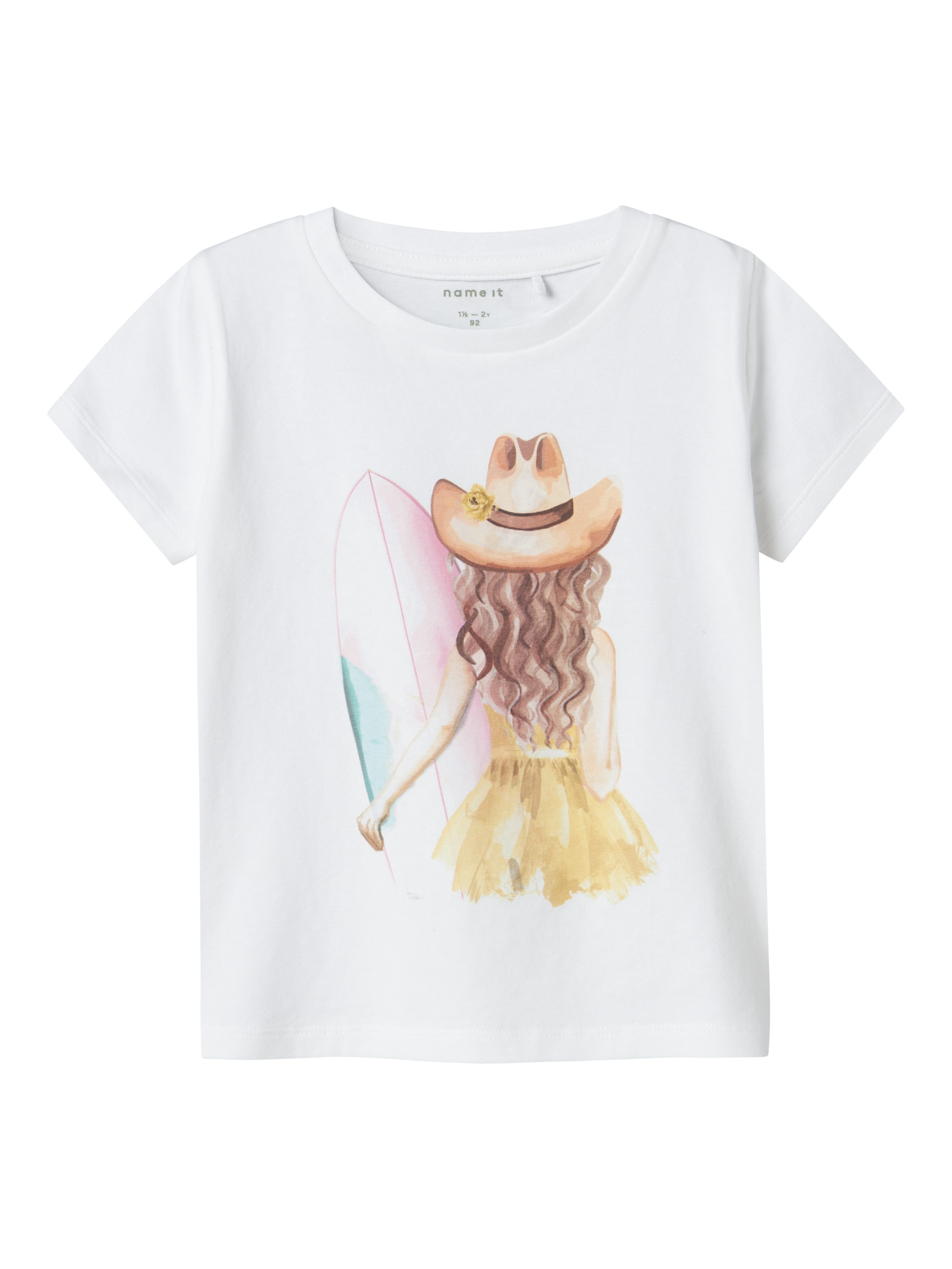 Name It Shirt met korte mouwen NMFHATTIE SS TOP BOX meisjes t-shirts maat 116 wit
