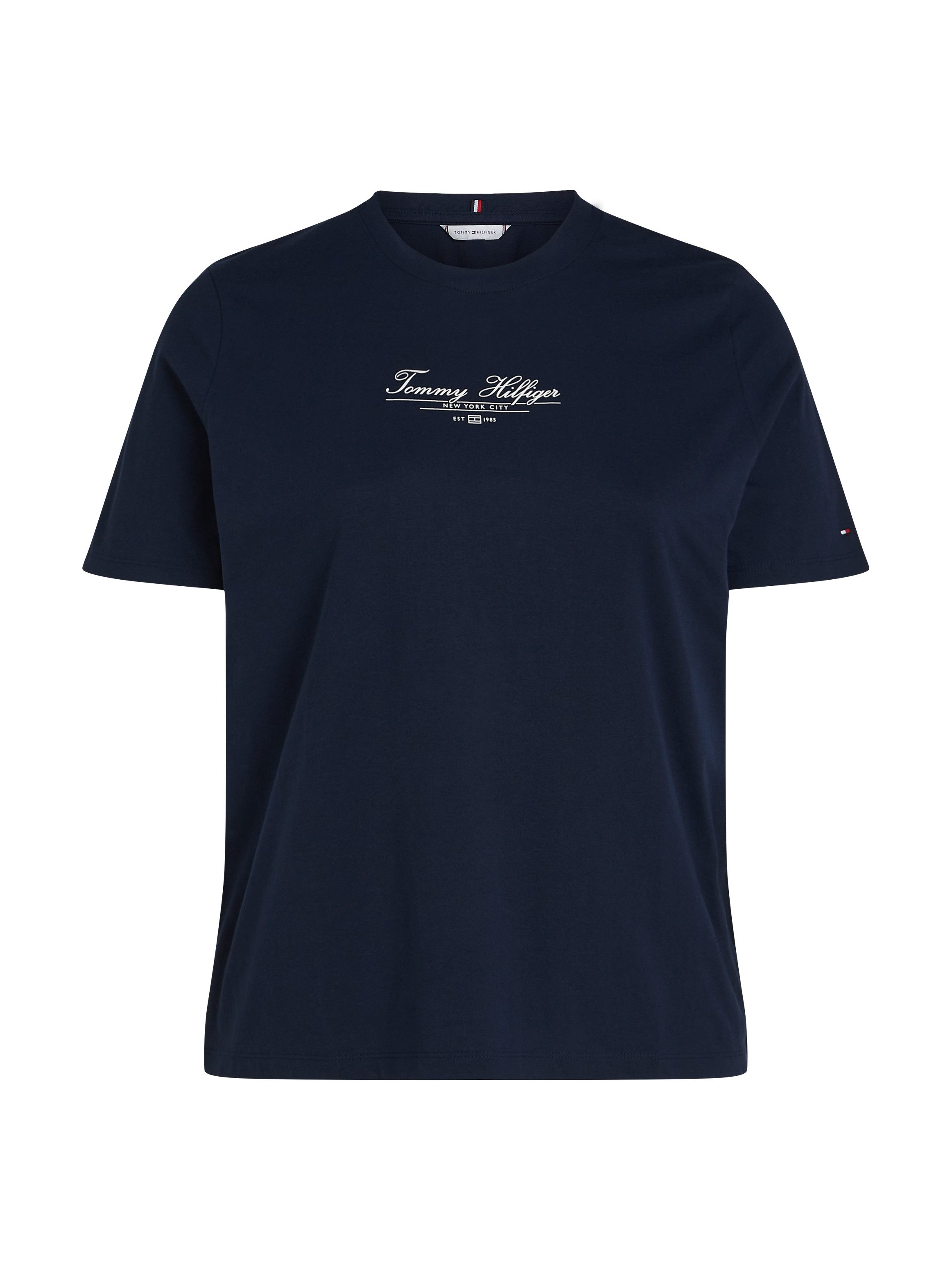 Tommy Hilfiger Curve Shirt met ronde hals CRV REG SCRIPT C-NK TEE SS