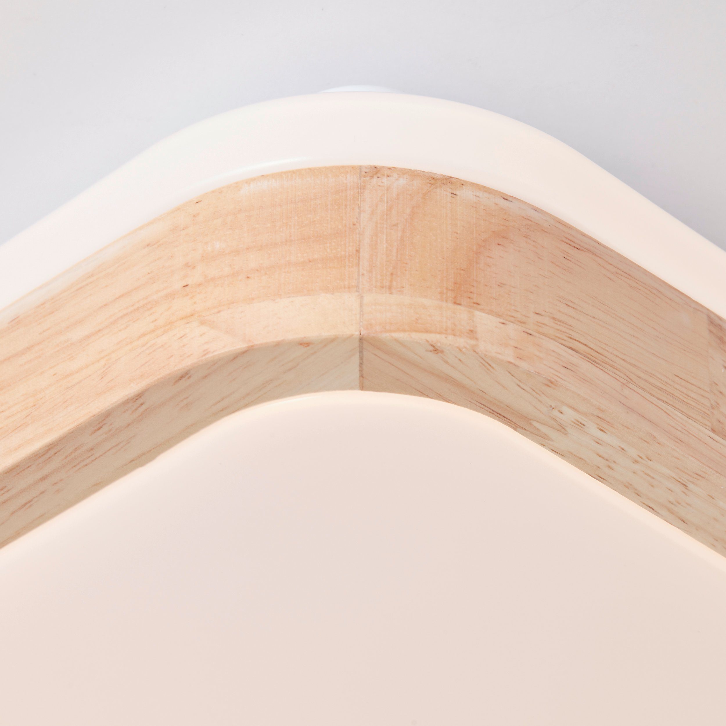 Brilliant Leuchten Led-plafondlamp Tumeo 40 x 40 cm, 2400 lumen, metaal/hout, licht hout/wit