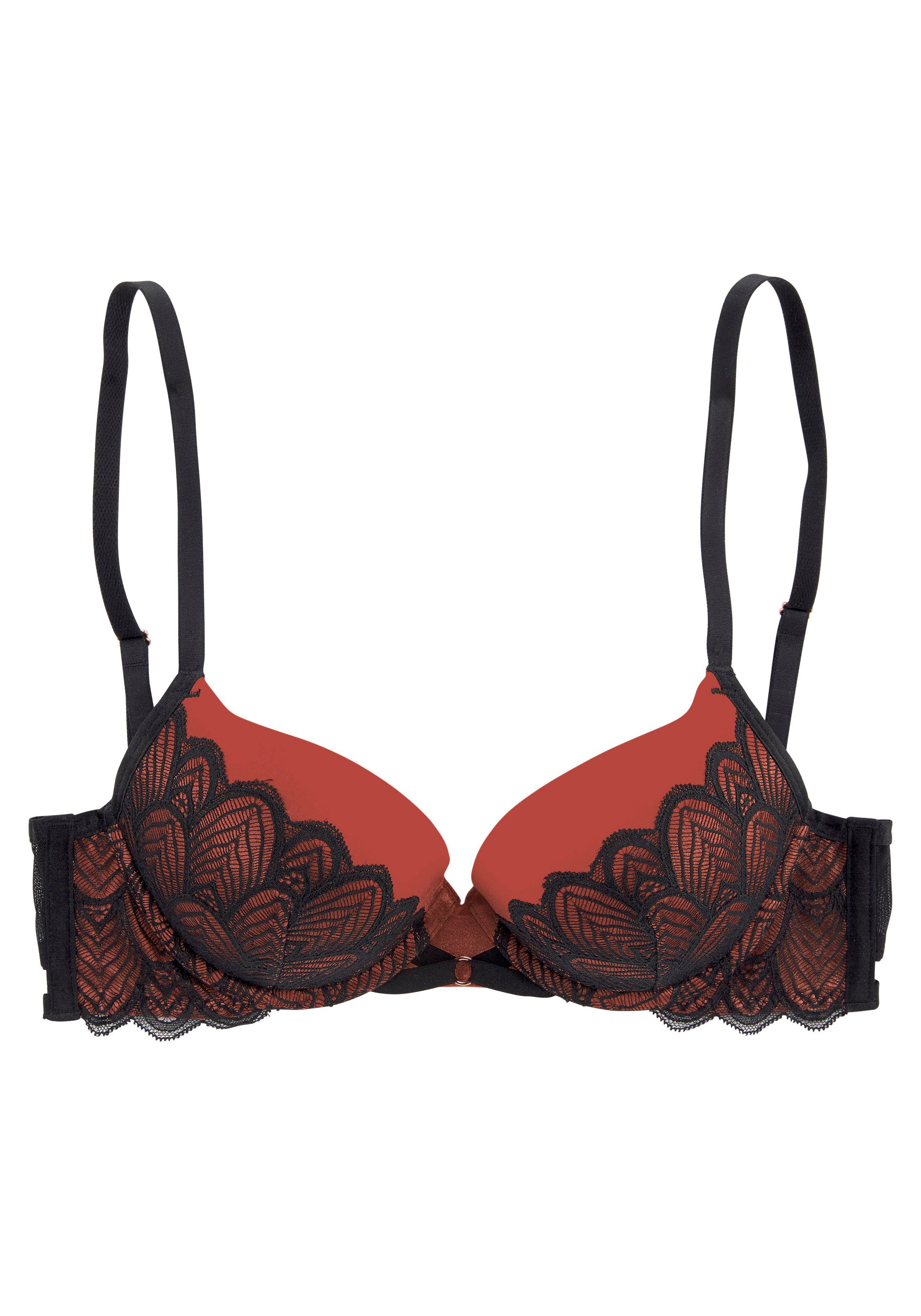 Lascana Push-up-bh Belinda Cups van mooie satijnstof met kant overtrokken, sexy ondergoed