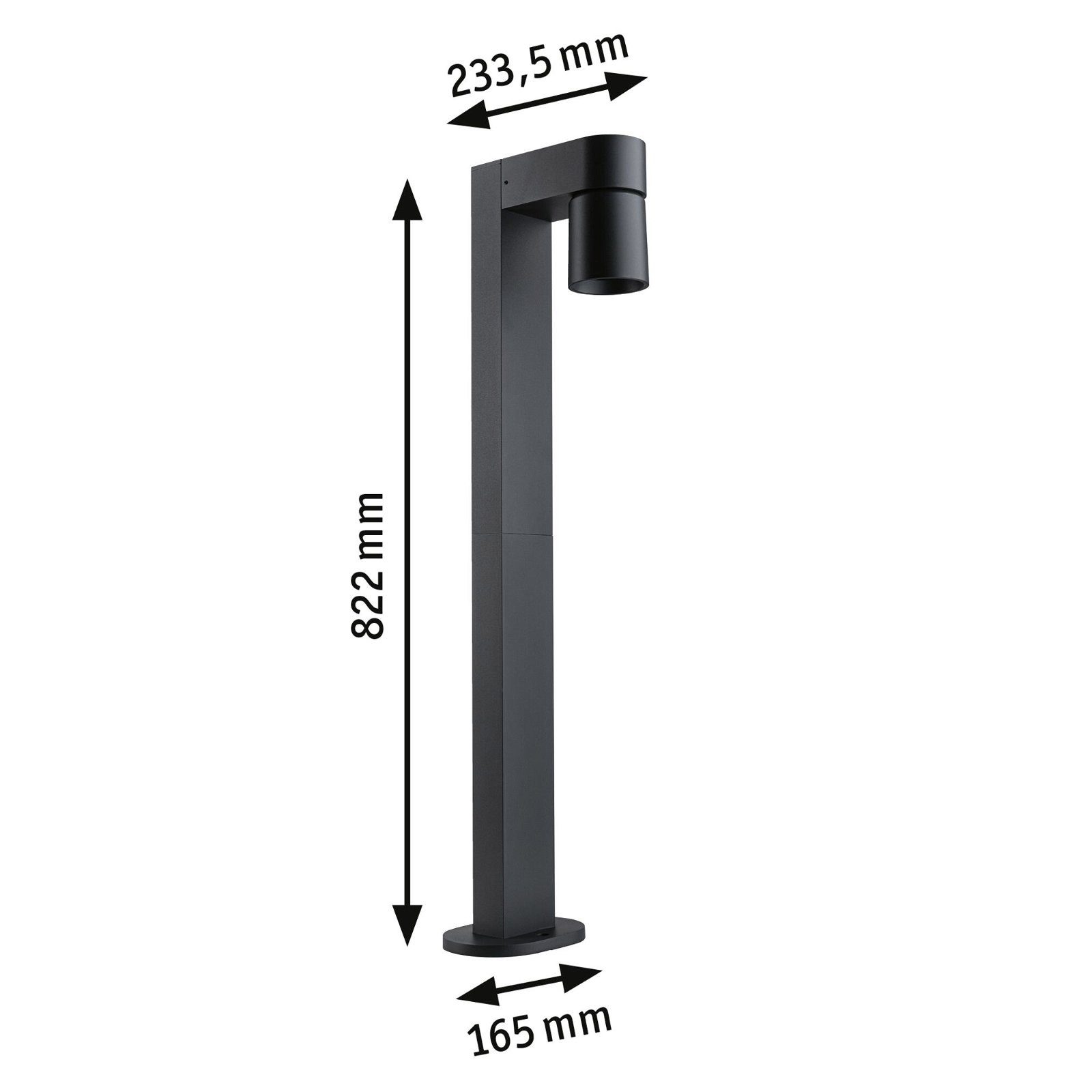 Paulmann Led-bolderlamp Kimu IP44 822mm 2200K 7,8W 500lm 230V 70° Antraciet Aluminium (1 stuk)