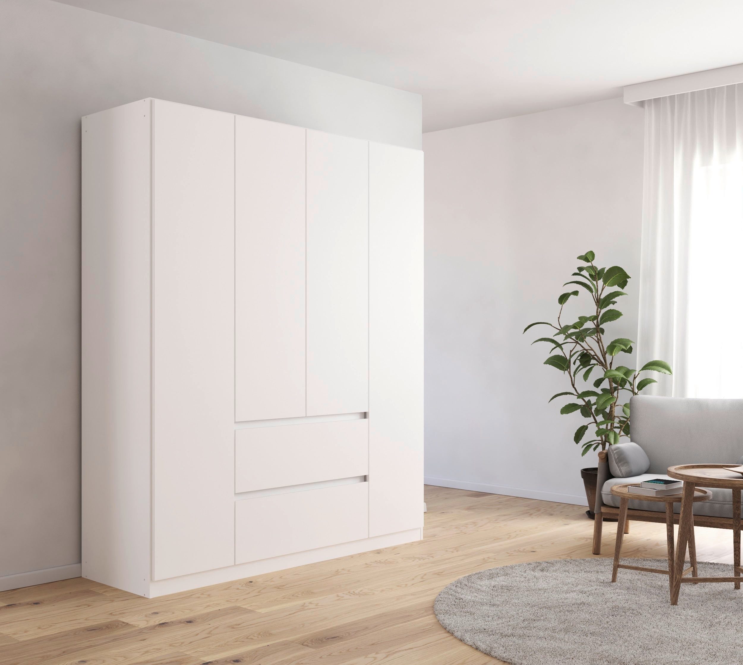rauch Draaideurkast Kledingkast kast garderobe garderobekast MAINZ greeploze front, buitendeuren met push-to-open functie made in germany