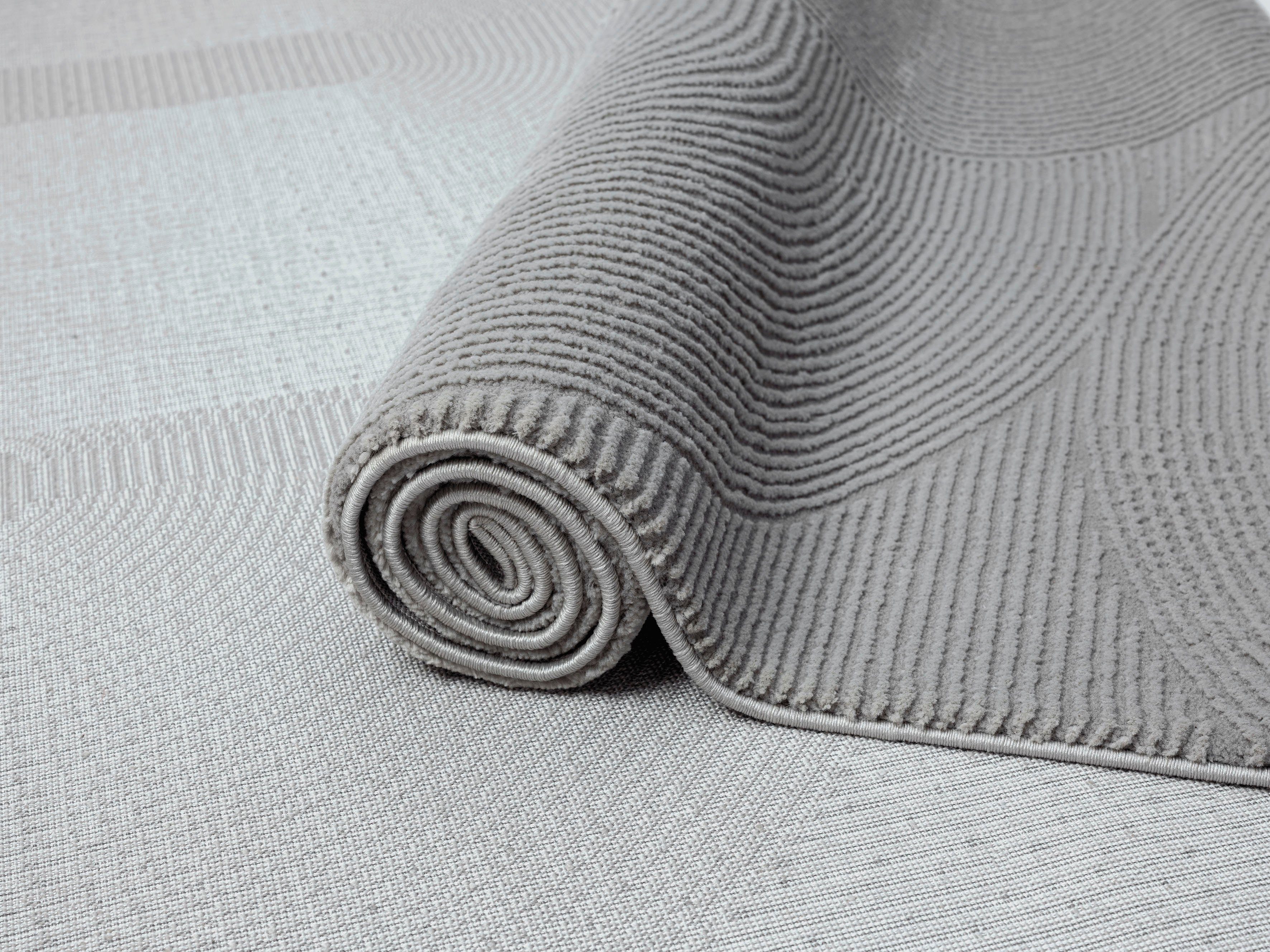 merinos Vloerkleed Sign 1904 Hoog-laag structuur, geometrisch, 100% gerecycled polyester, woonkamer