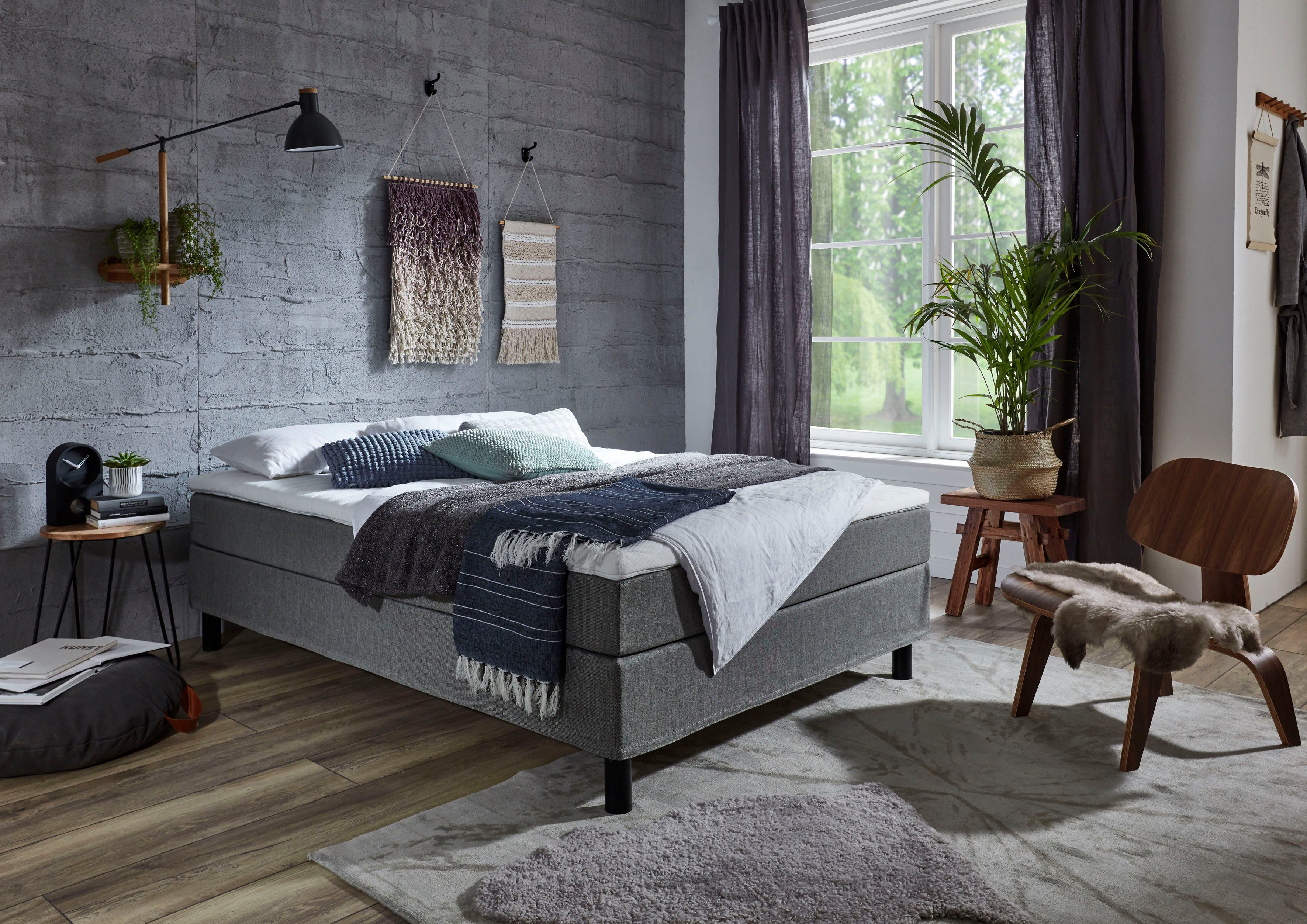 ATLANTIC home collection Boxspring Happy zonder hoofdbord, met topmatras, naar keuze met of zonder beddengoed