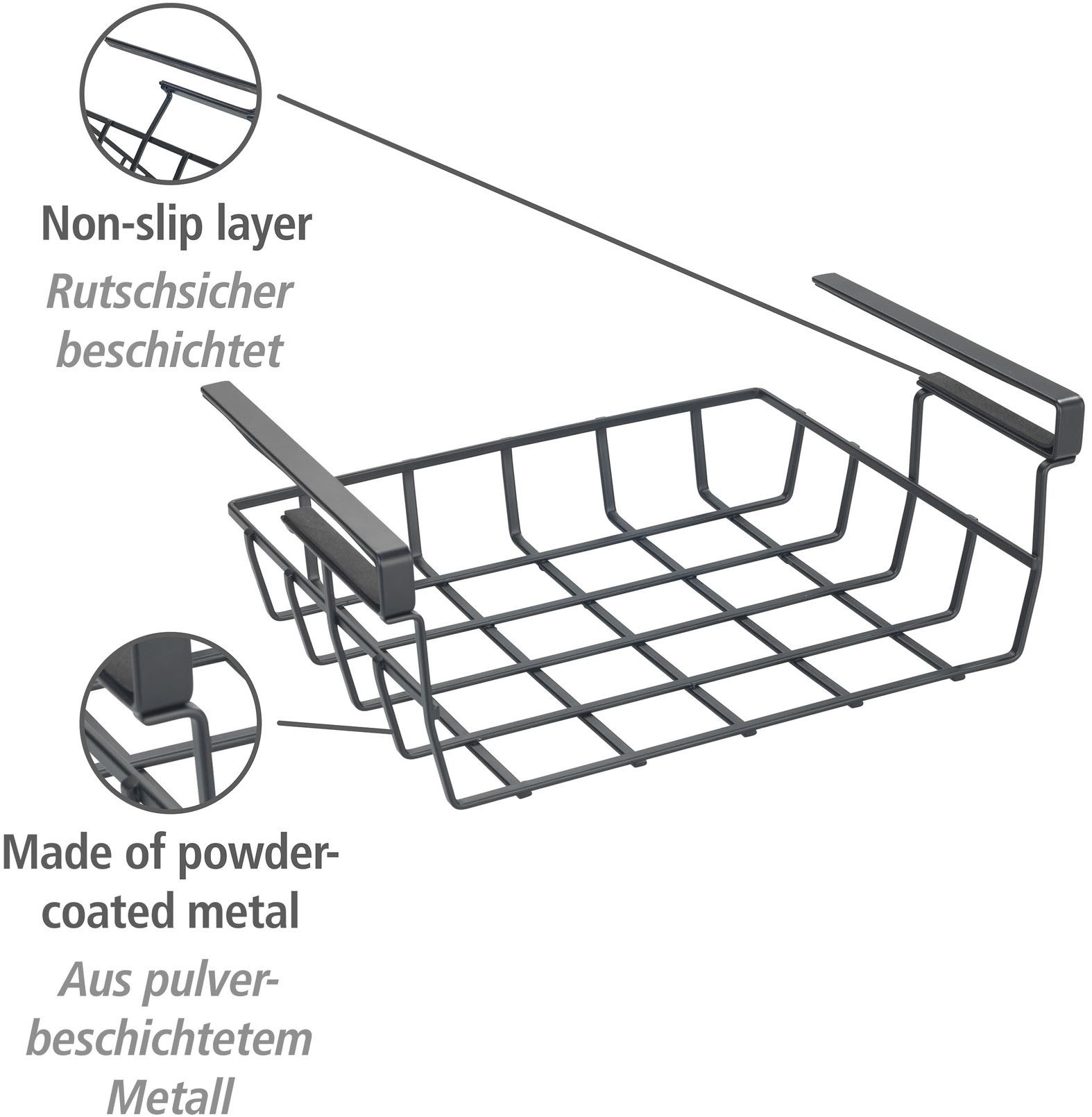 WENKO Hangend mandje Modell Klea zwart