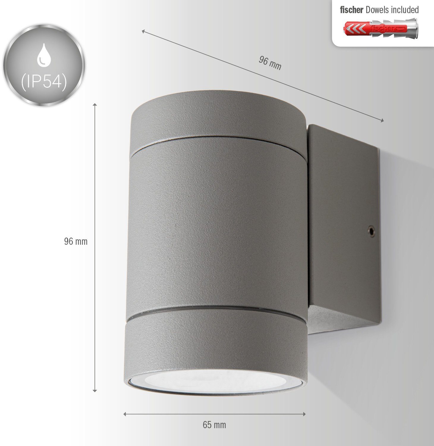 Paco Home Wandlamp LUSIWA In & outdoor GU10 buitenlamp tuin huiswand ingang aluminium IP54