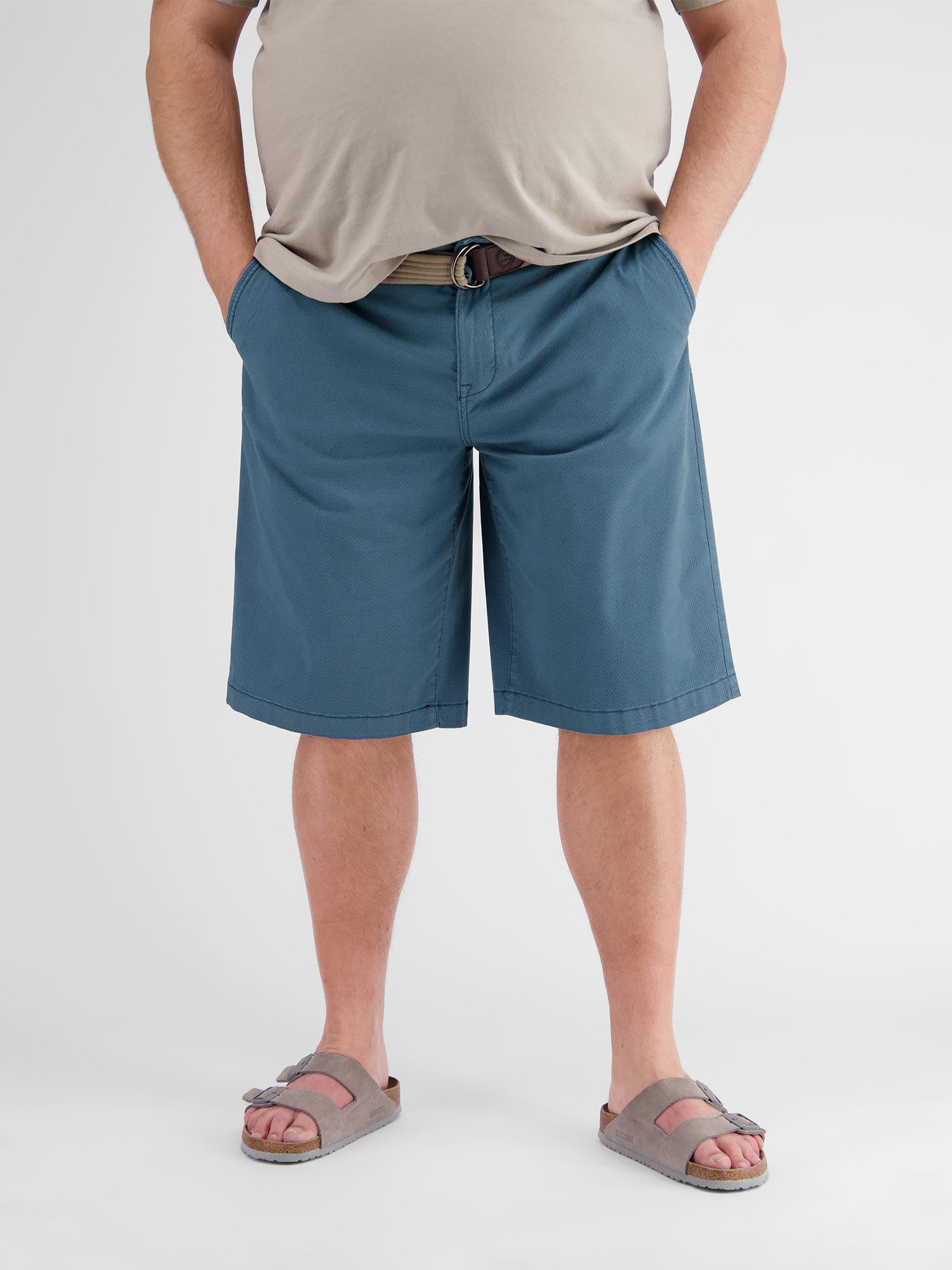 Lerros Bermuda LERROS chino bermuda met riem, in grote maten (set)