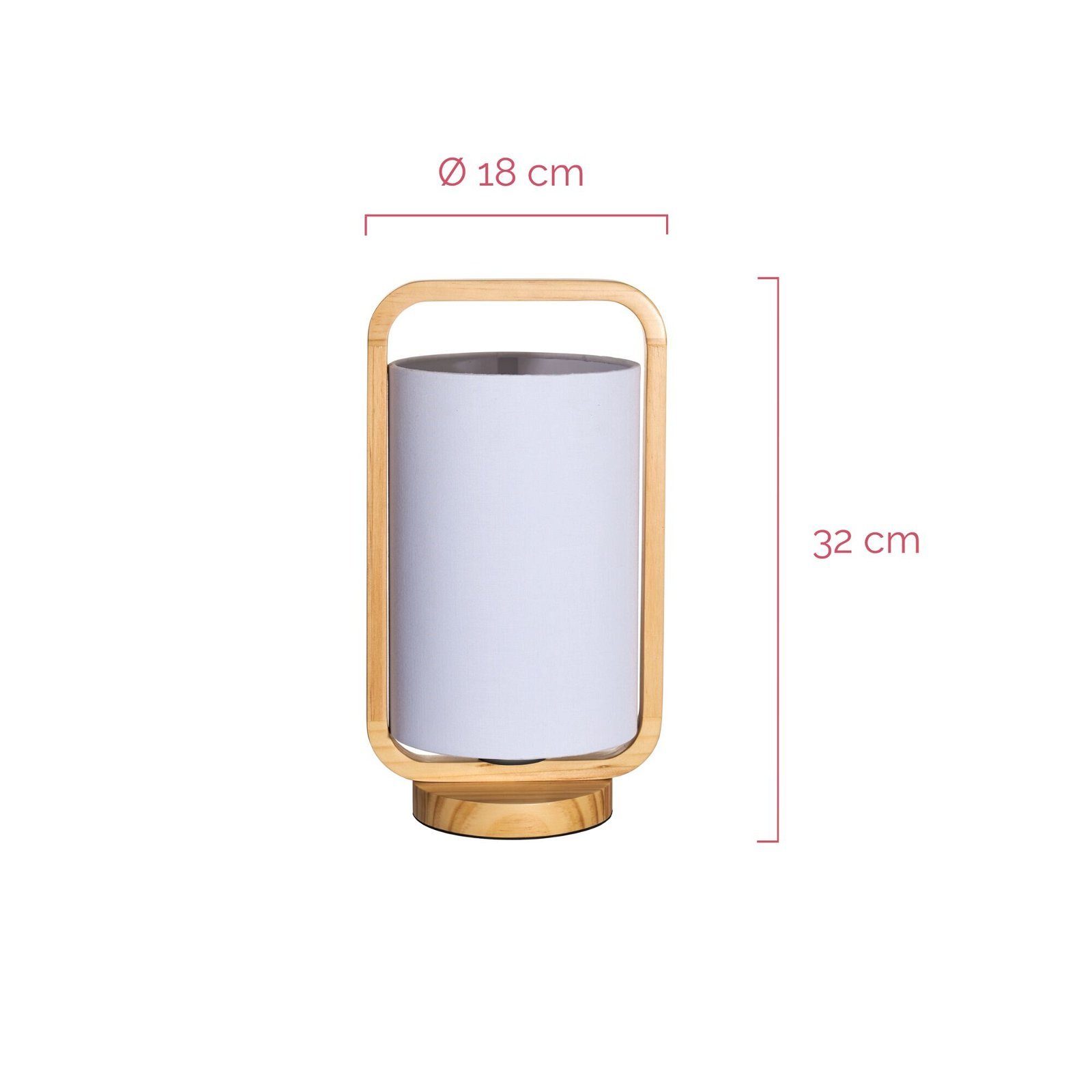 Pauleen Tafellamp Woody Charm max. 20W hout / stof