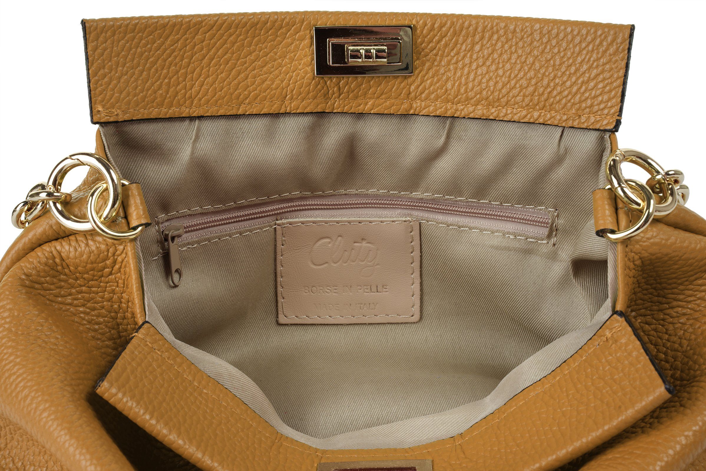 Cluty Schoudertas echt leer, made in italy